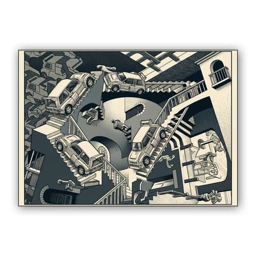 MG Metro 6R4 Escher Relativity Art wall art poster