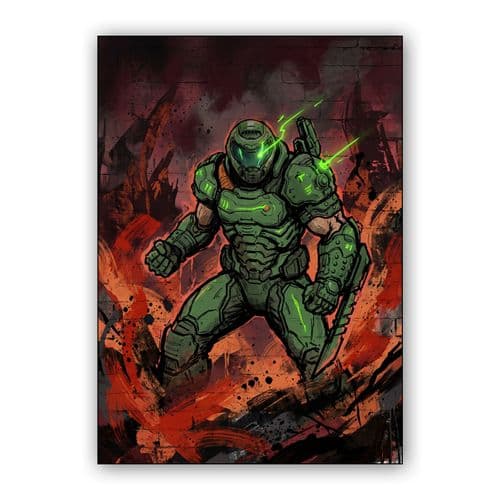 Doom Slayer Praetor Suit wall art poster