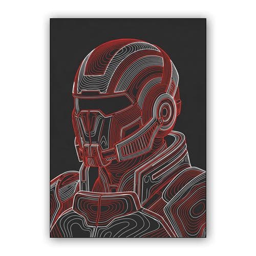 N7 Helmet Op Art Distortion wall art poster