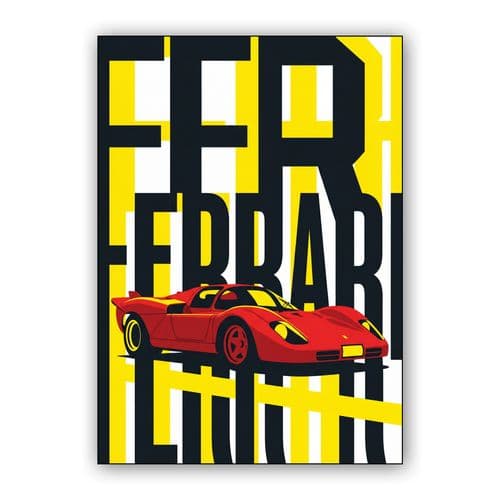 Ferrari 512S Vintage Speed Illustration wall art poster
