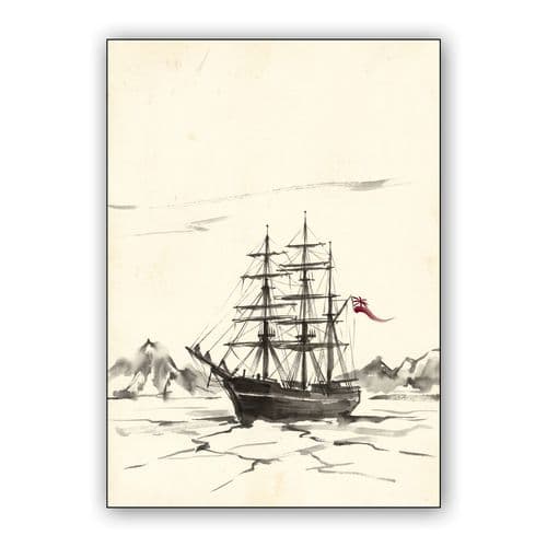 Sumi-e Polar Expedition wall art poster