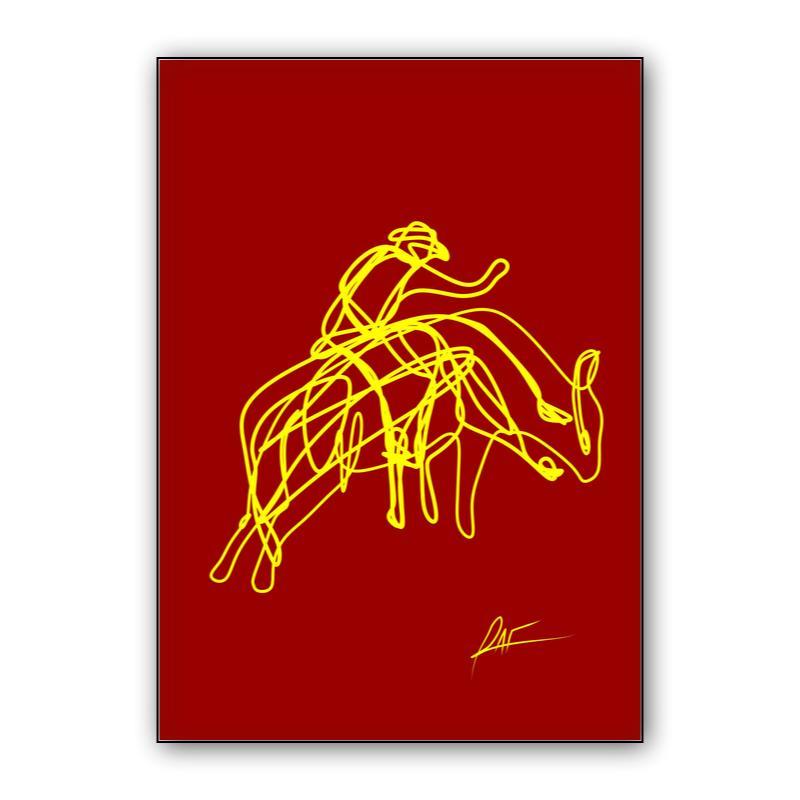 El vaquero y el toro de rodeo