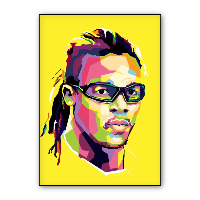 Legend football Edgar David in amazing illustration