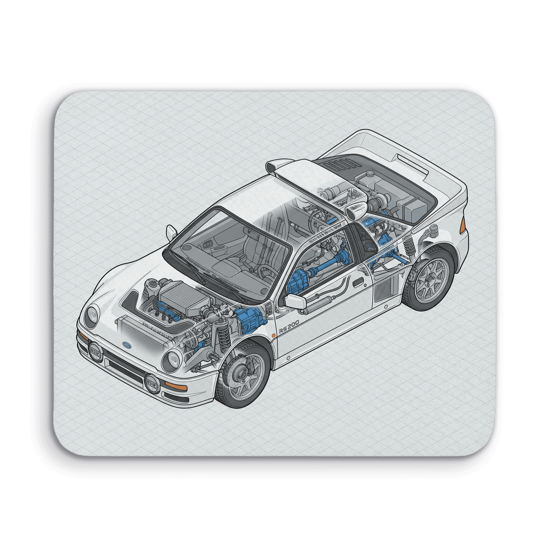 Ford RS200 Isometric Cutaway Illustration