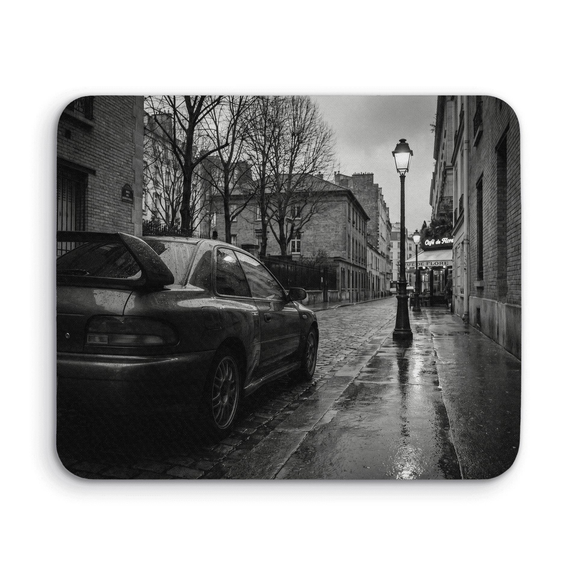 Rainy Paris - Subaru Impreza 22B STi at Café de Flore