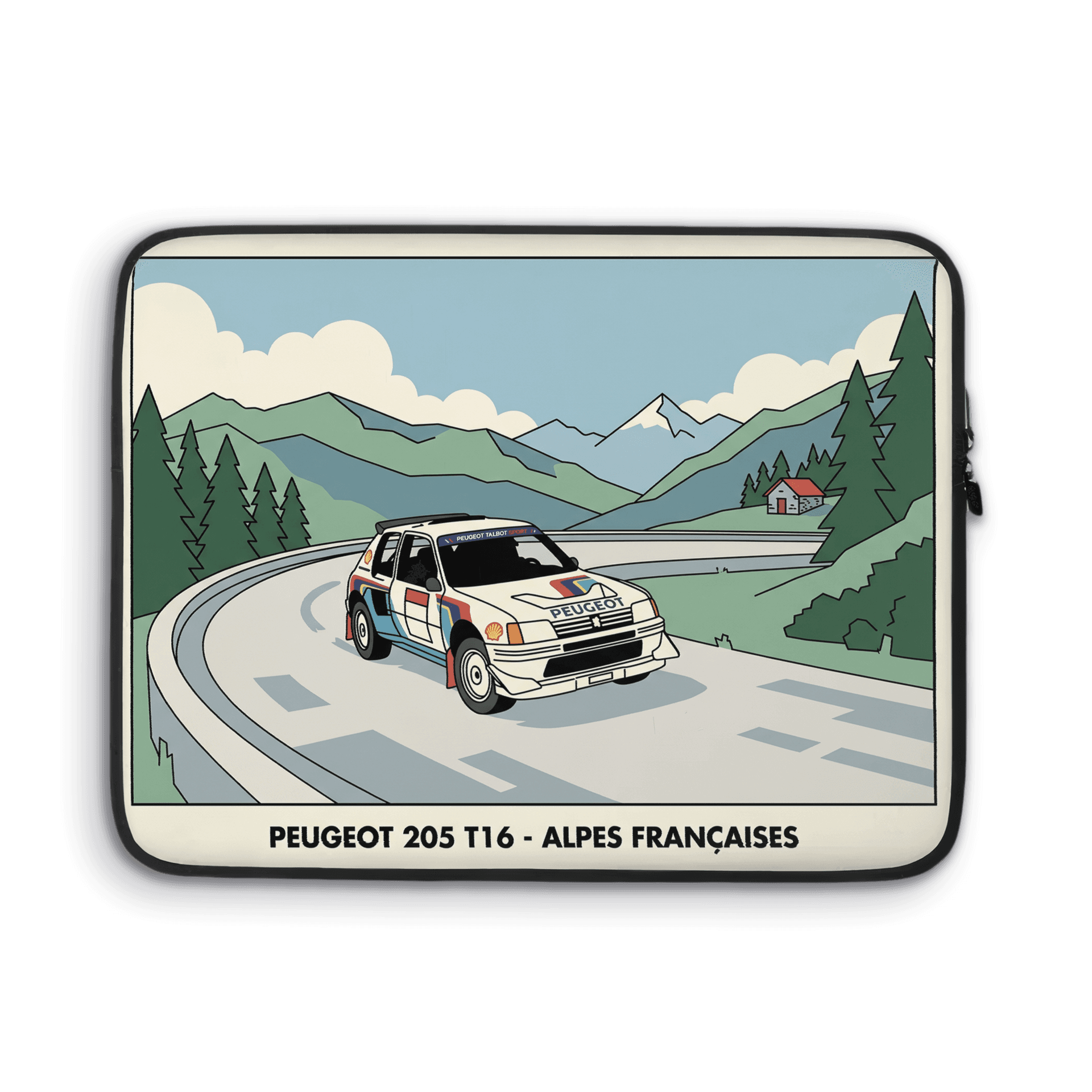 French Alps Rally - Peugeot 205 T16 Line Art Poster