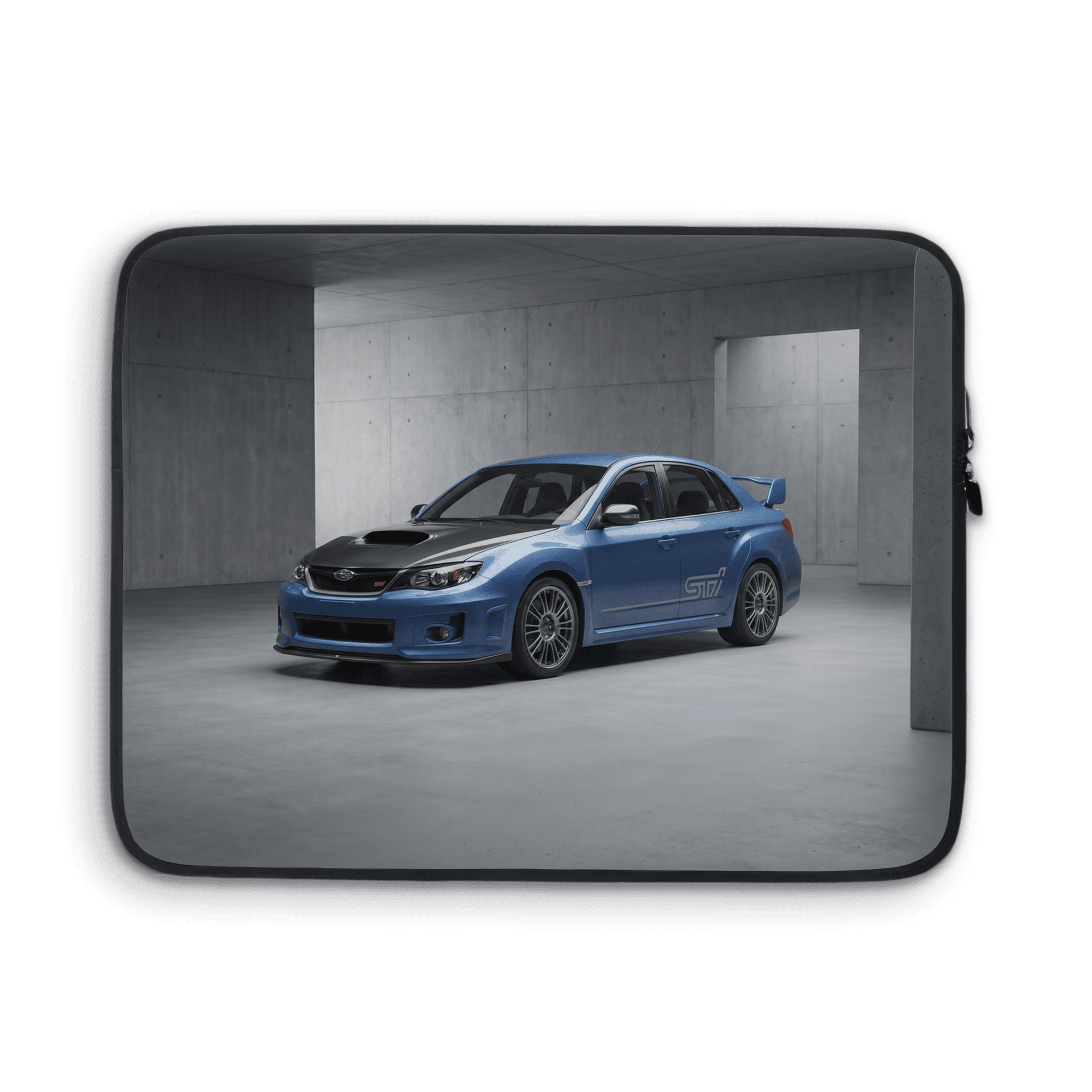 Subaru WRX STi Blue Industrial Studio Portrait
