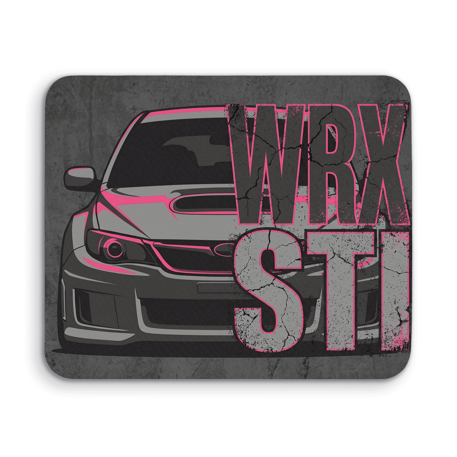 Subaru WRX STi Concrete Grunge Neon Poster