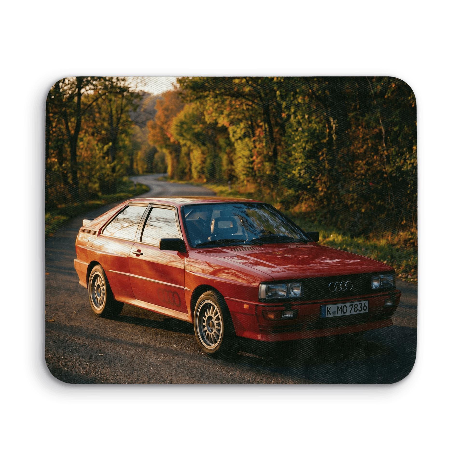 Audi Quattro Autumn Forest Road Golden Hour Portrait