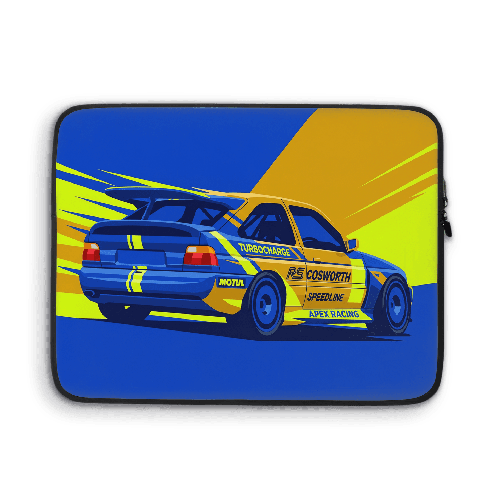 Ford Escort RS Cosworth Blue and Yellow Speed Art