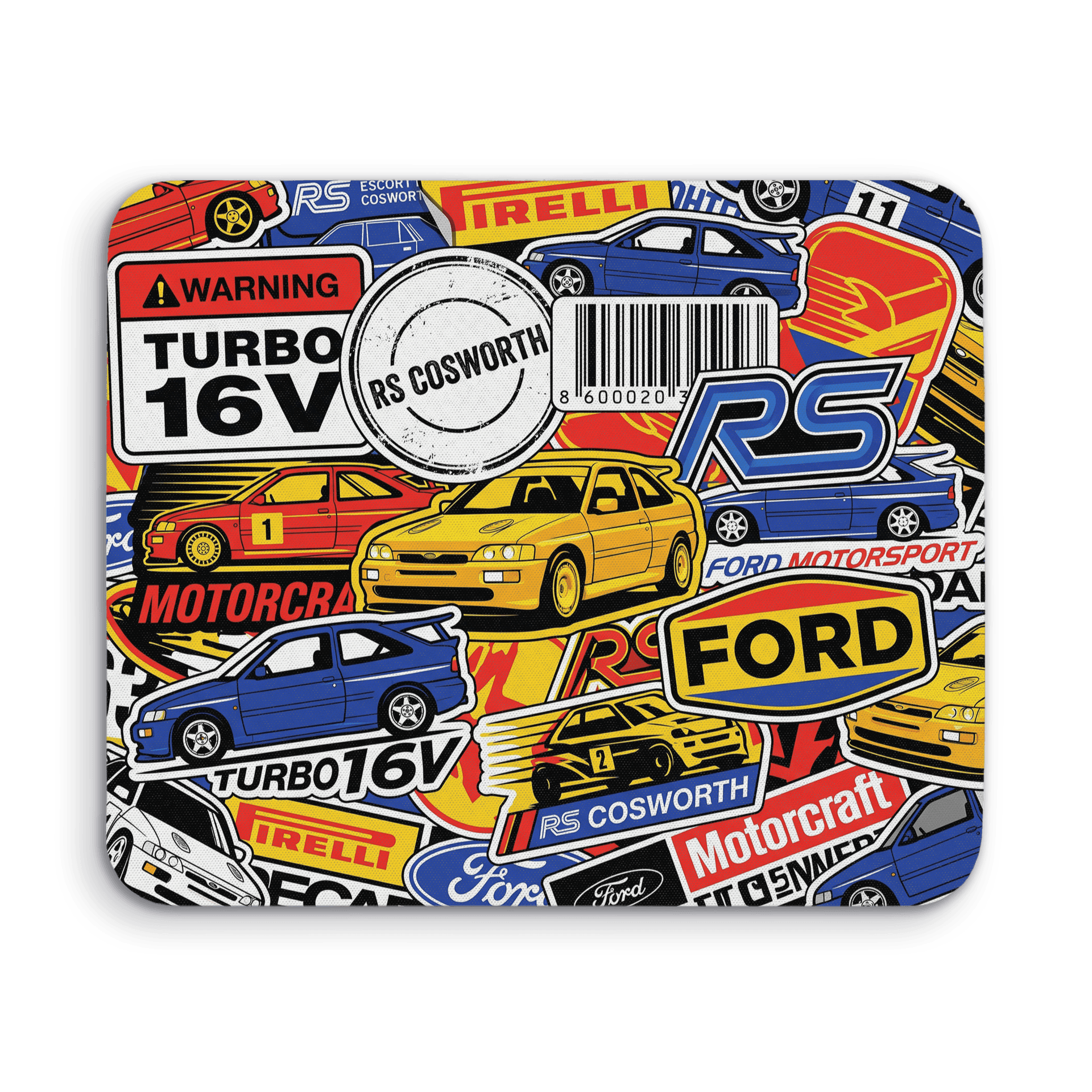 Ford Escort RS Cosworth Sticker Bomb Collage