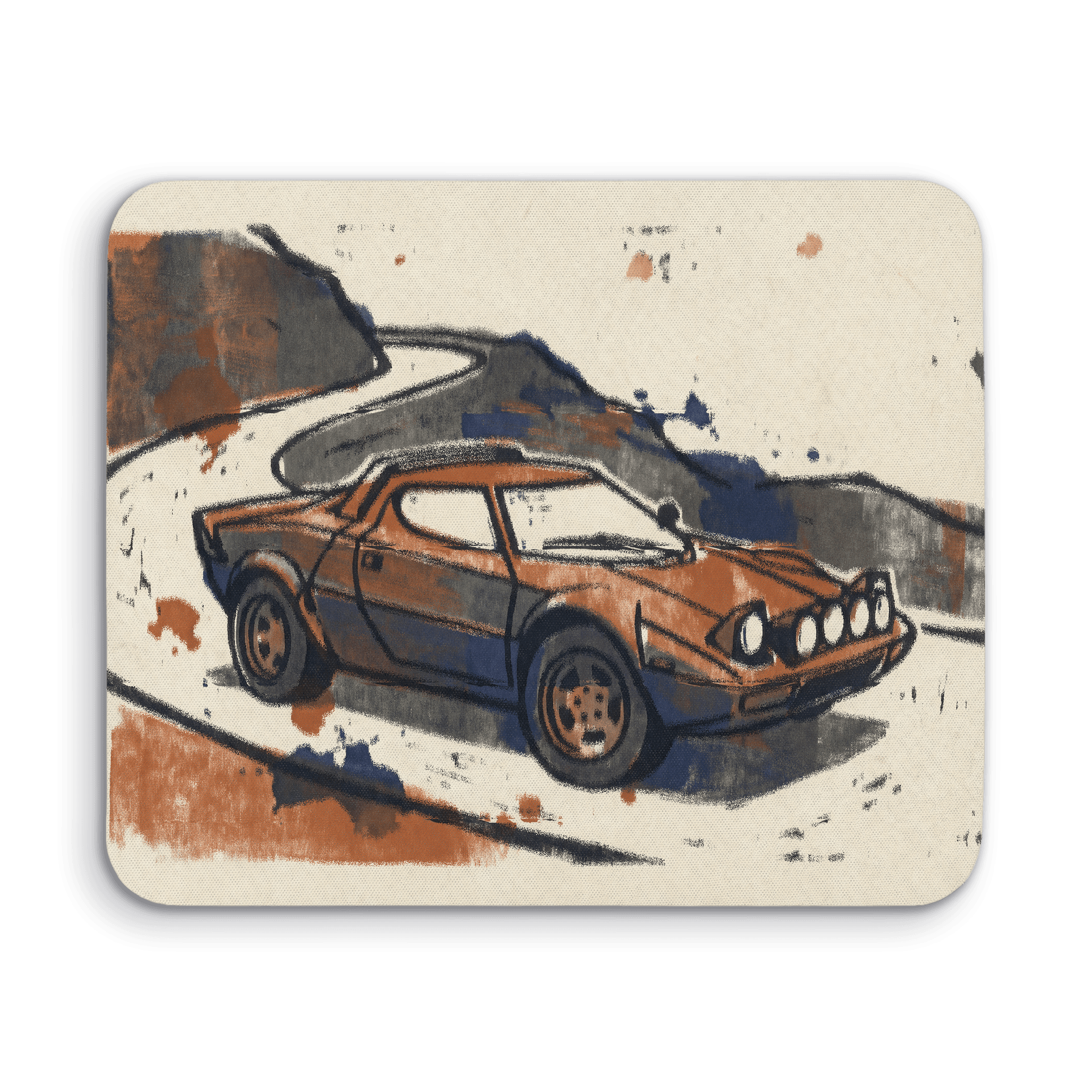 Lancia Stratos Mountain Block Print