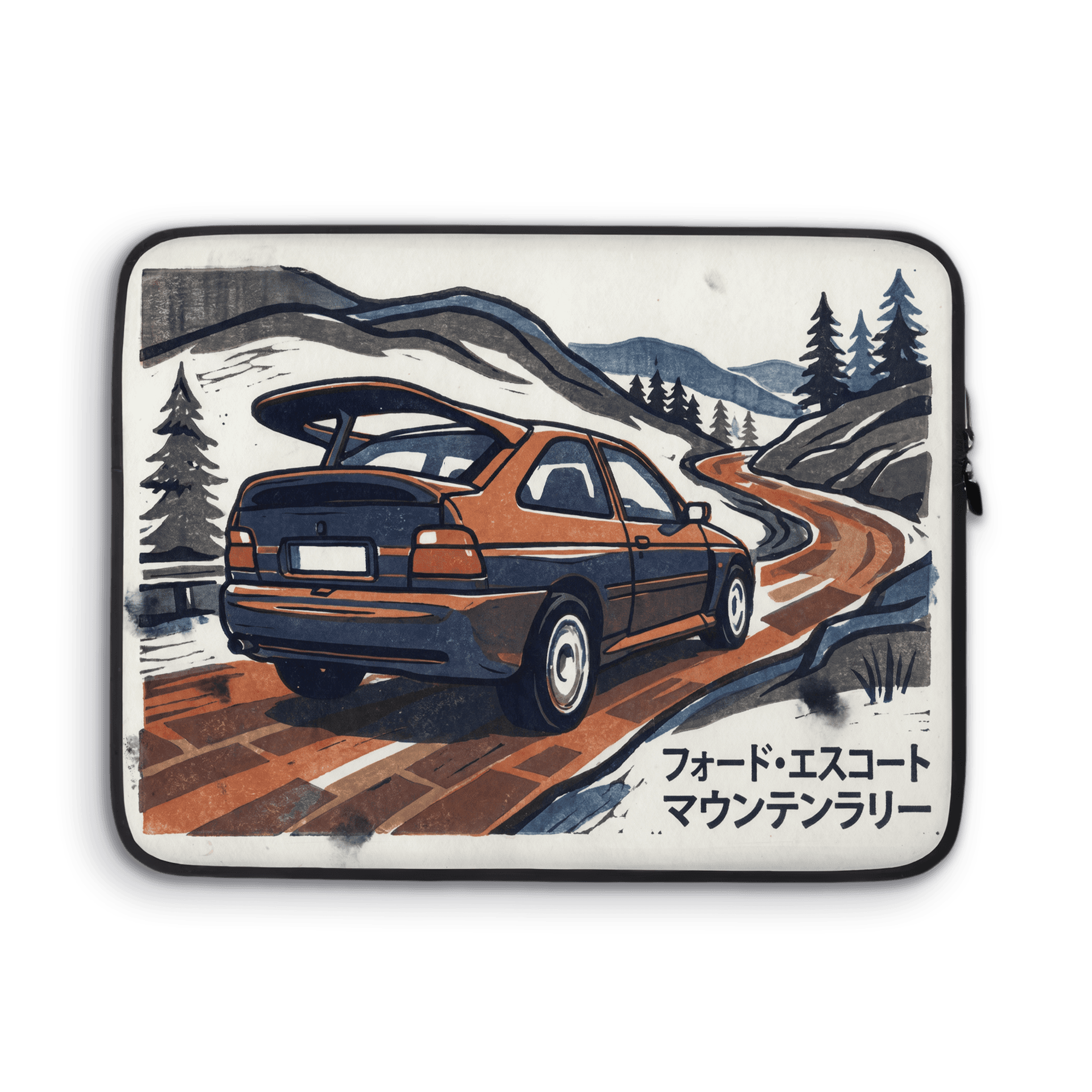 Cosworth RS Mountain Woodcut Art