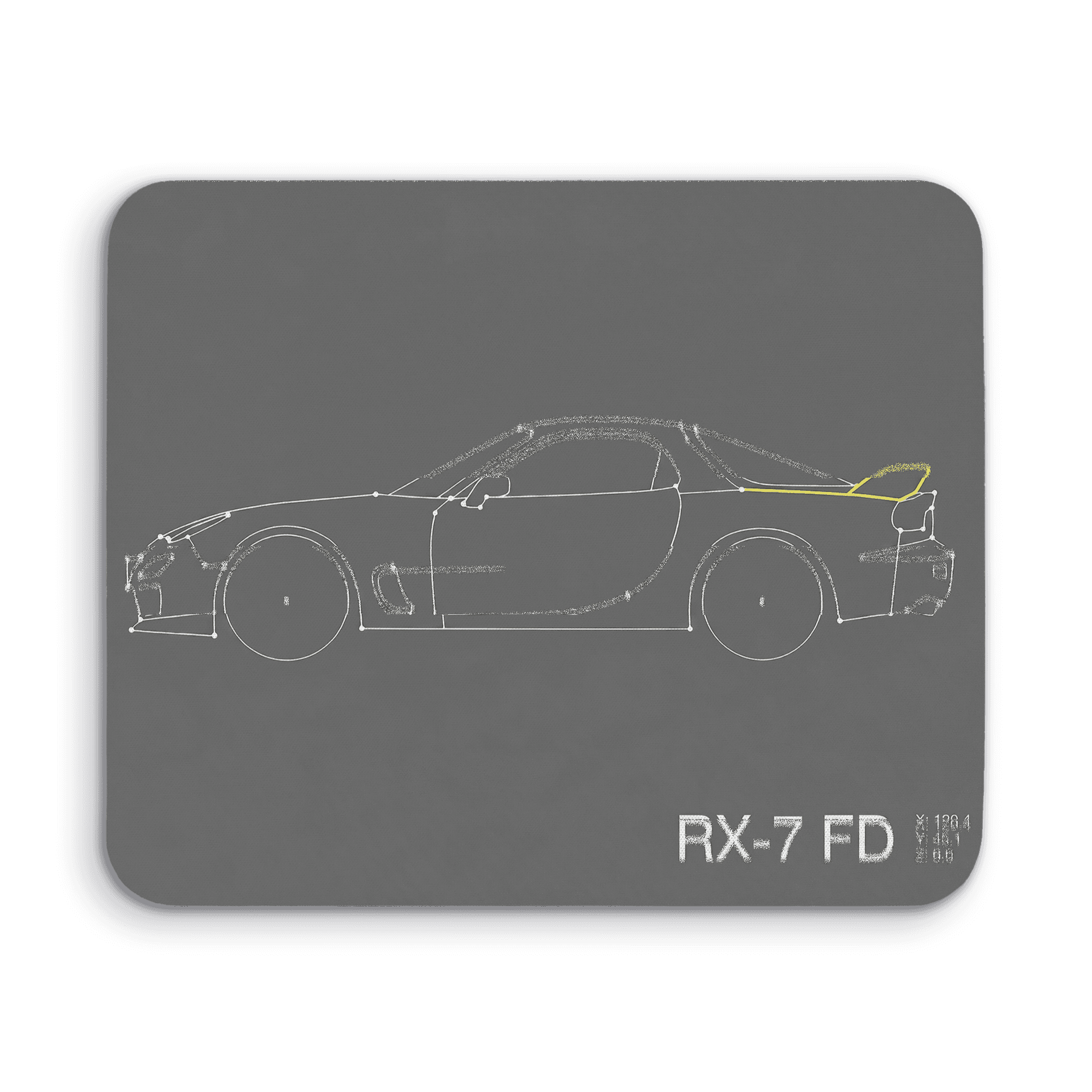 Minimalist RX-7 FD Wireframe Art