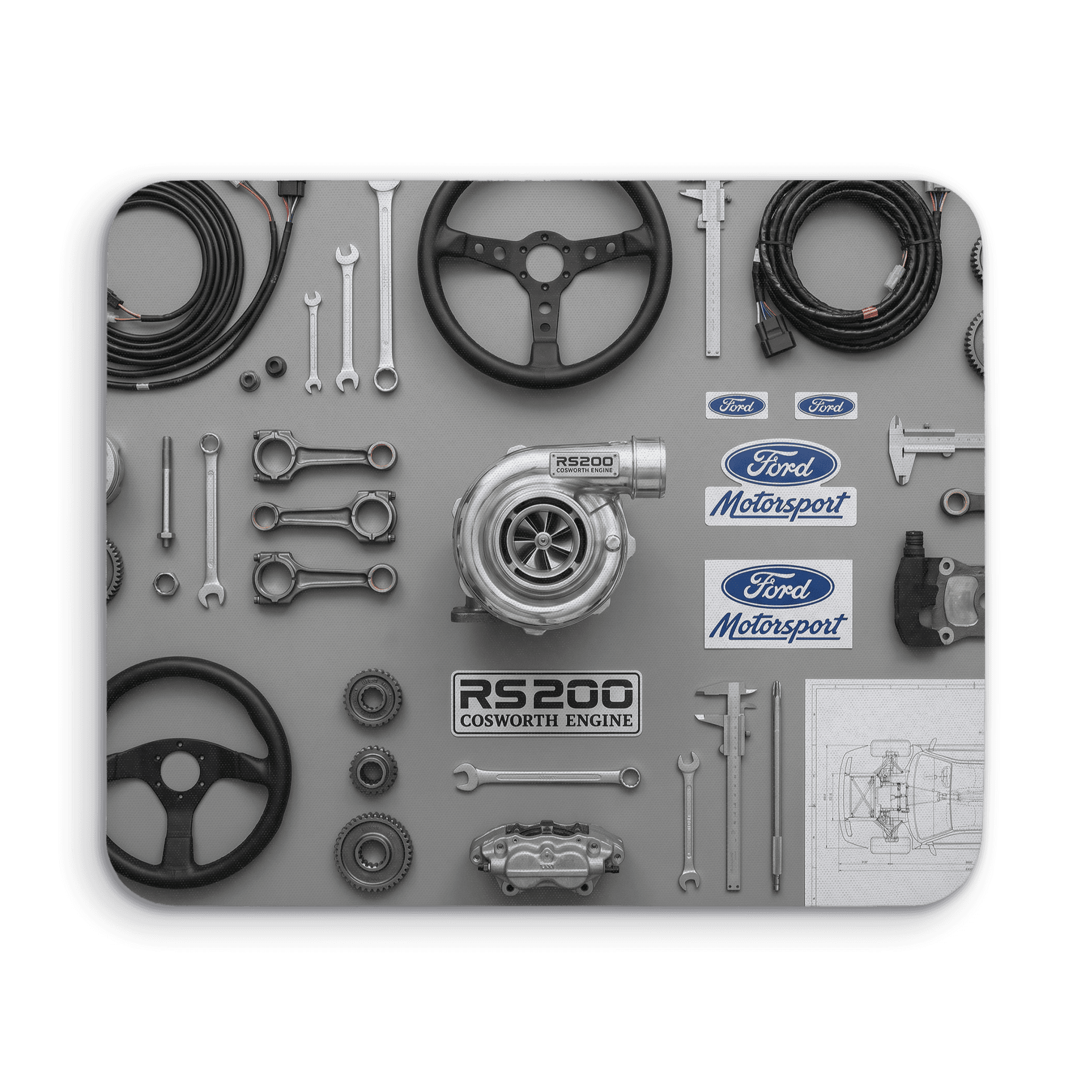 Ford RS200 Cosworth Parts Knolling