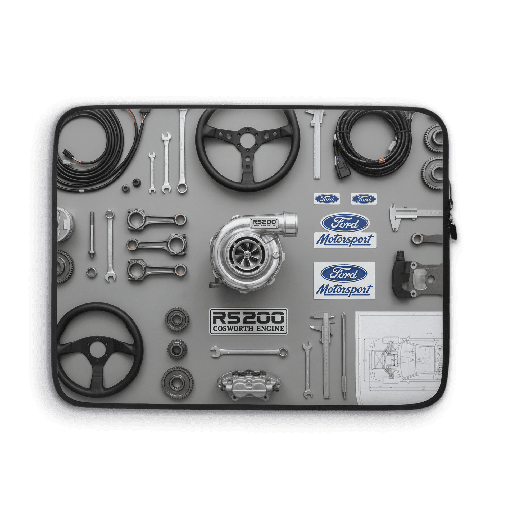 Ford RS200 Cosworth Parts Knolling