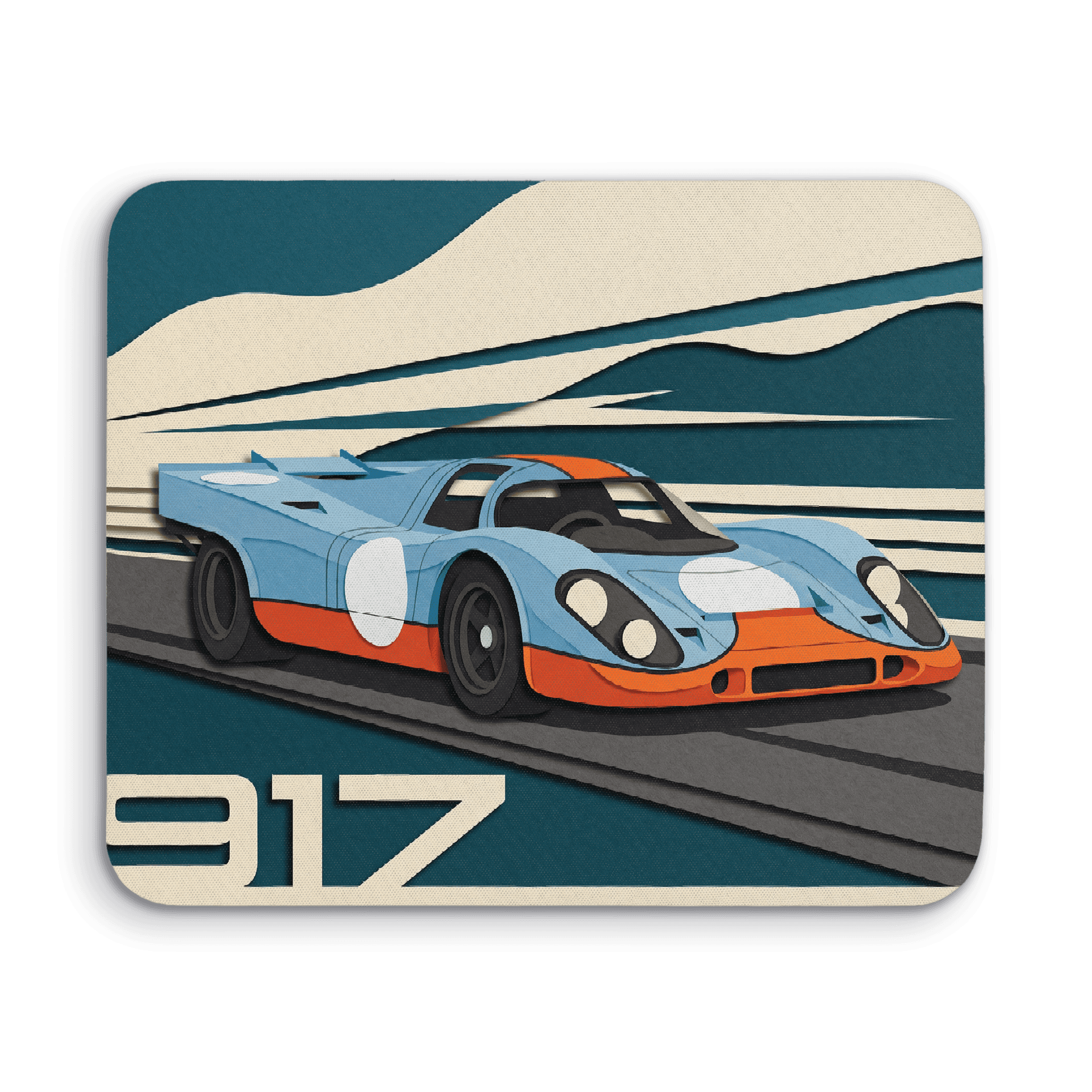 Porsche 917 Gulf Livery Paper Cutout Racer