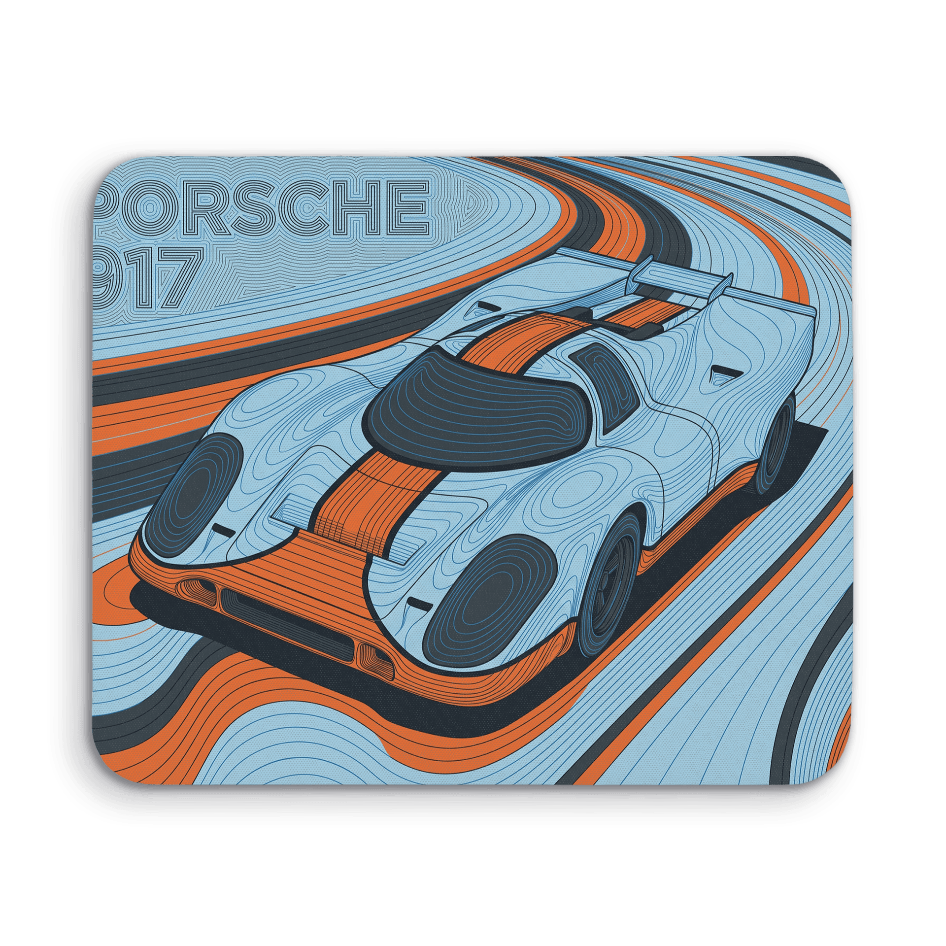 Porsche 917 Gulf Topographic Line Art
