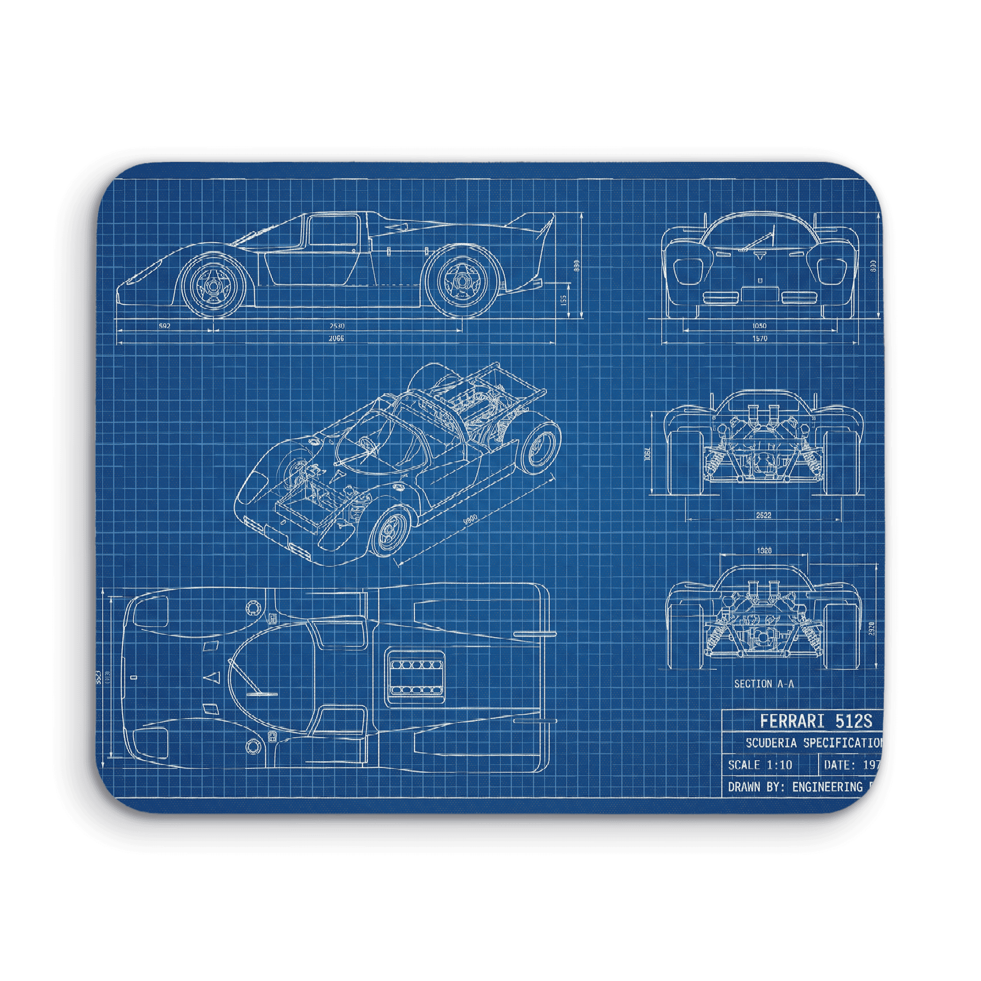 Ferrari 512S Scuderia Specification Technical Blueprint