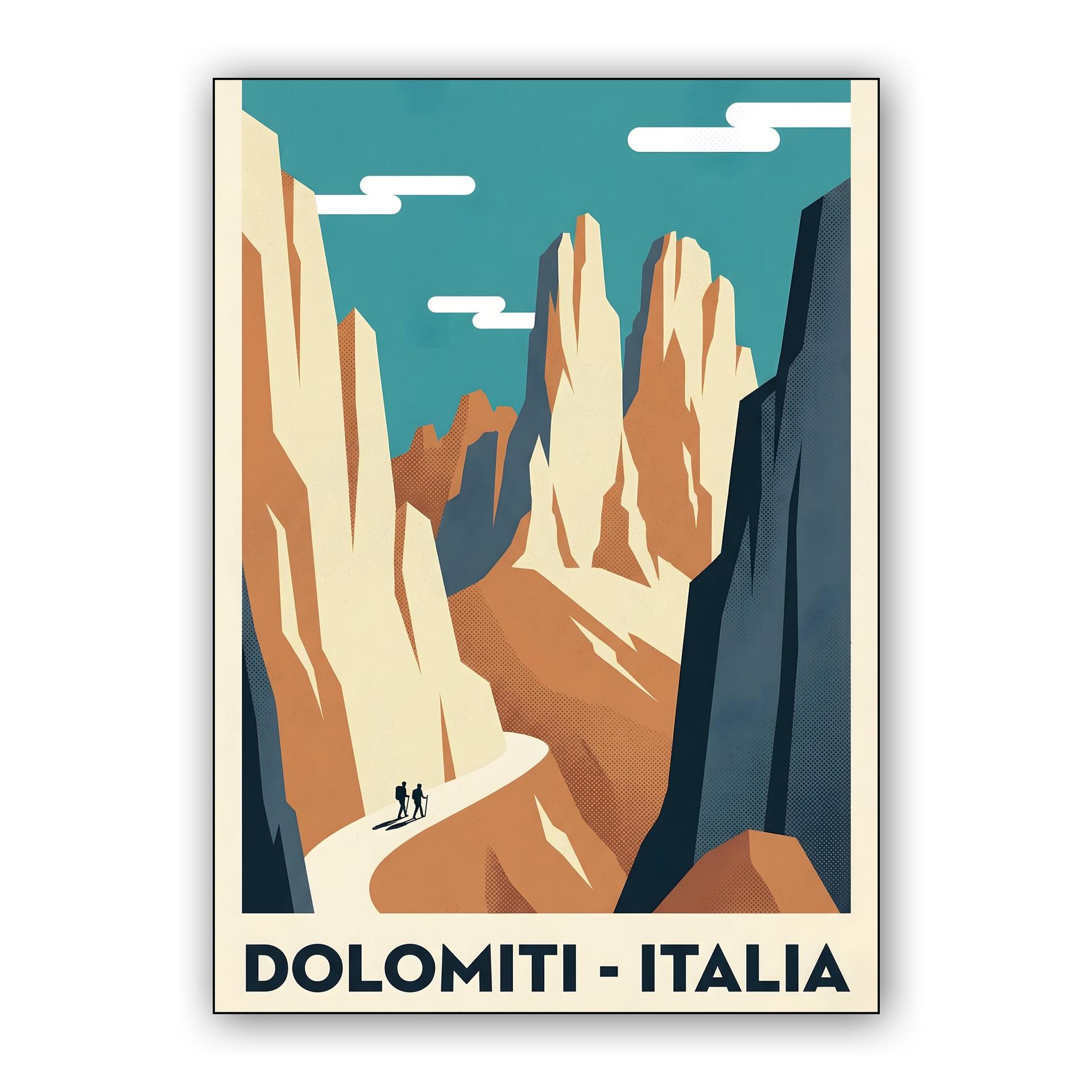 Dolomiti Italia Vintage Travel Poster