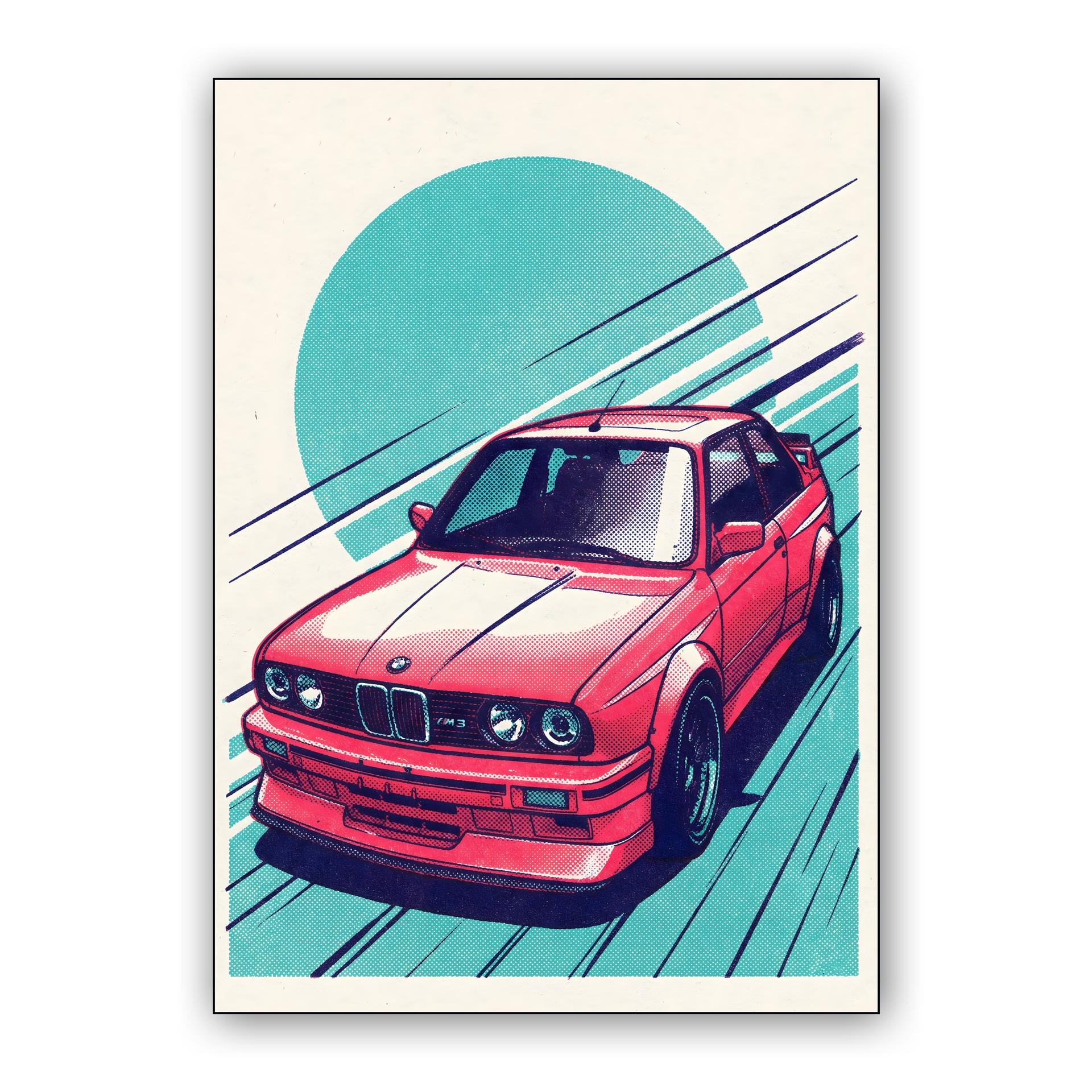 BMW E30 M3 Retro Halftone