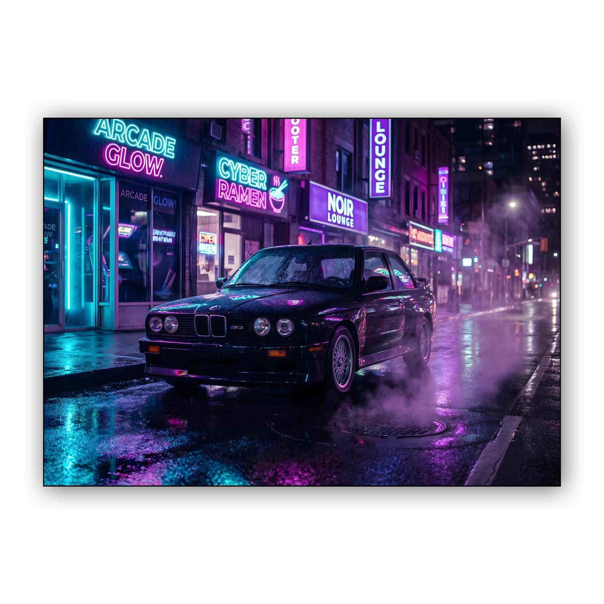 BMW E30 M3 Cyberpunk Neon City