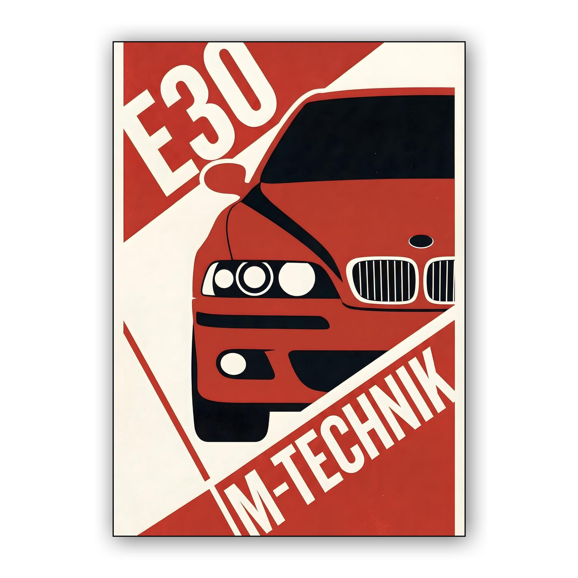 BMW E30 M-Technik Red Graphic