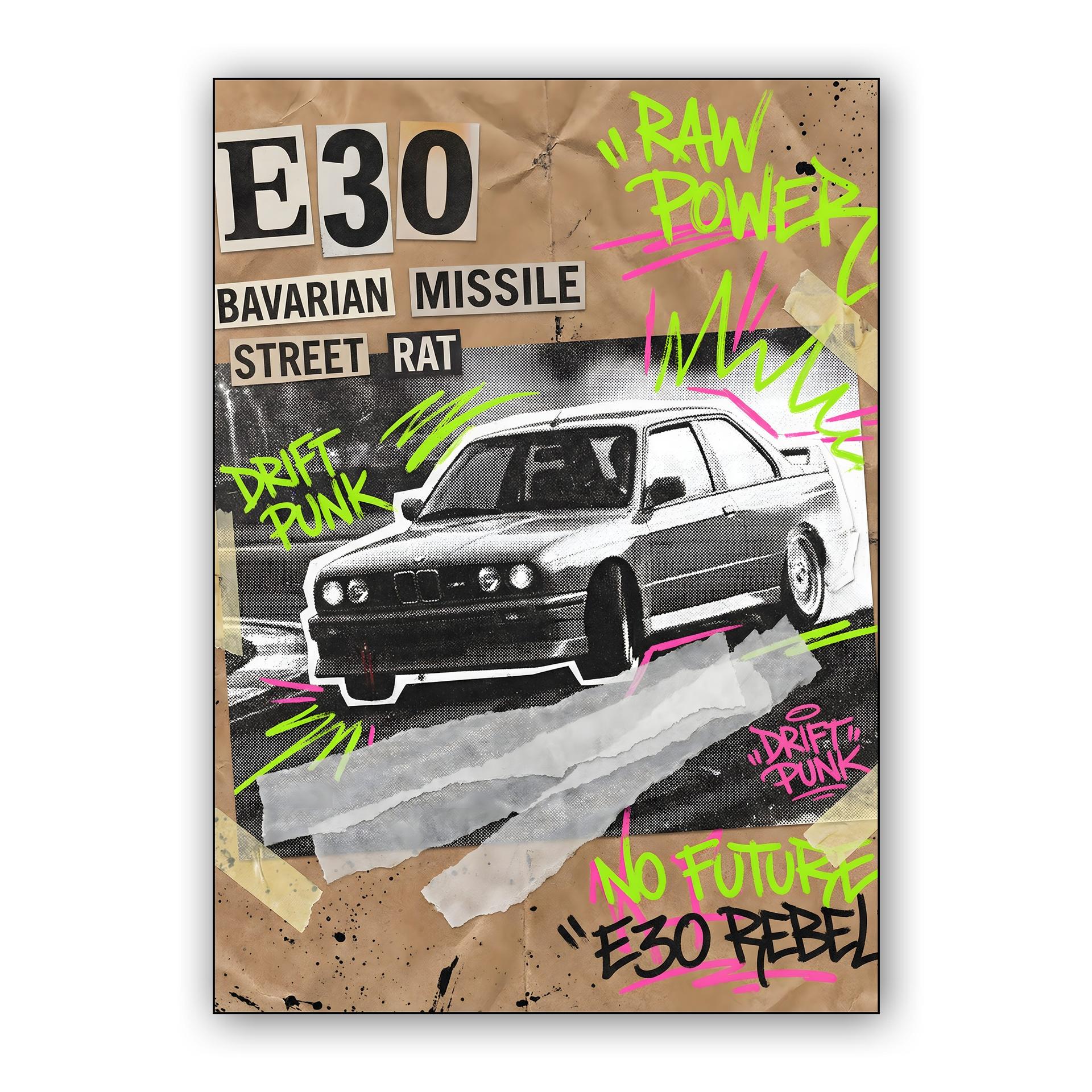 BMW E30 Drift Punk Collage