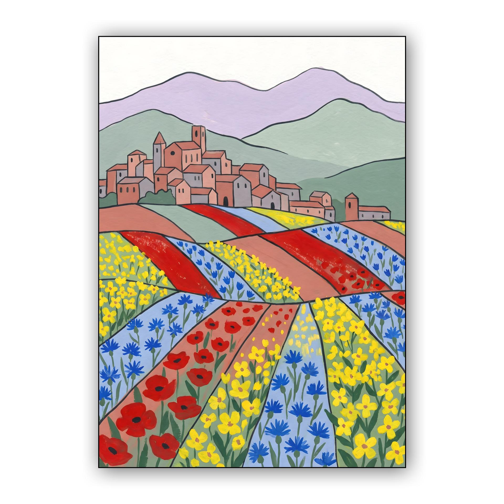 Vibrant Valleys: A Hillside Village in Bloom