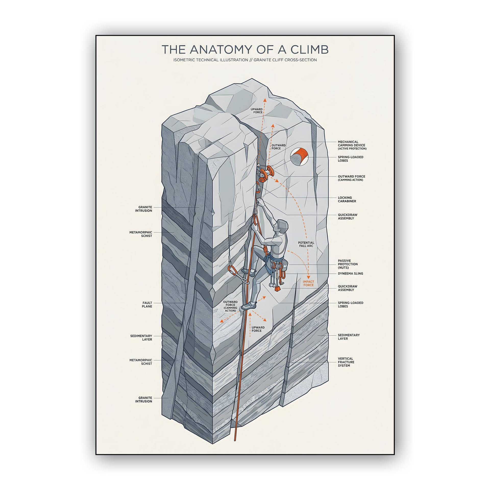 The Anatomy of a Climb: Isometric Technical Illustration