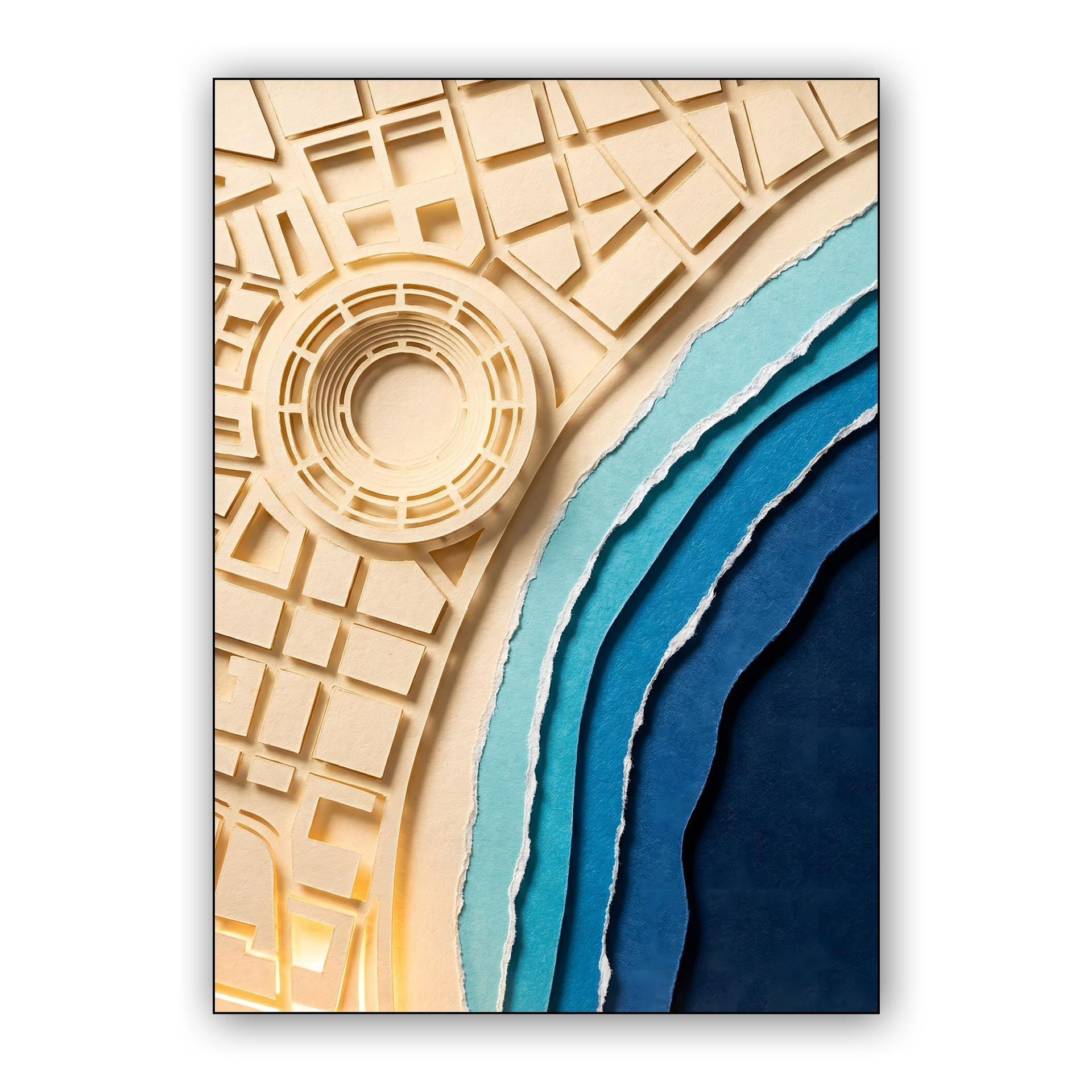 Coastal Tides of Málaga: Paper Cutout City Map