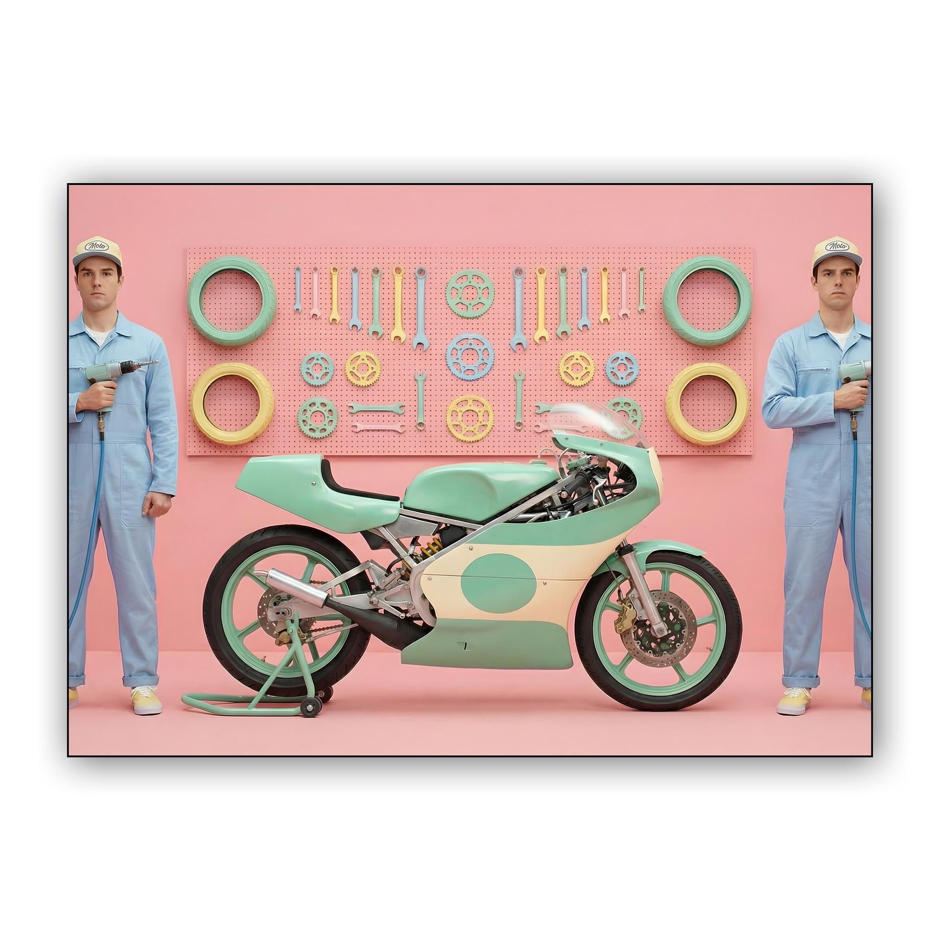 Pastel Precision: The Symmetrical Pit Stop