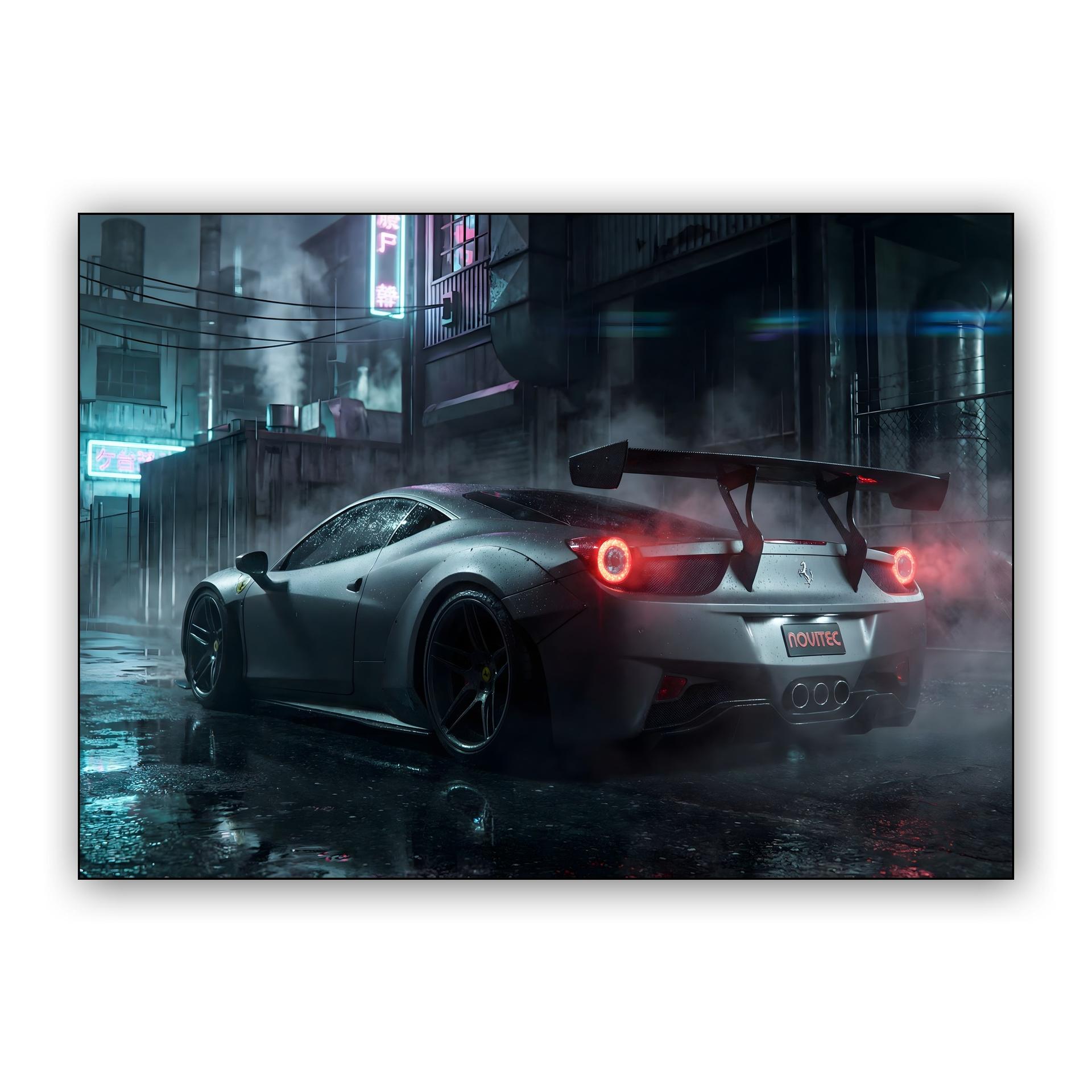 Cyberpunk Ferrari 458 Night Alley