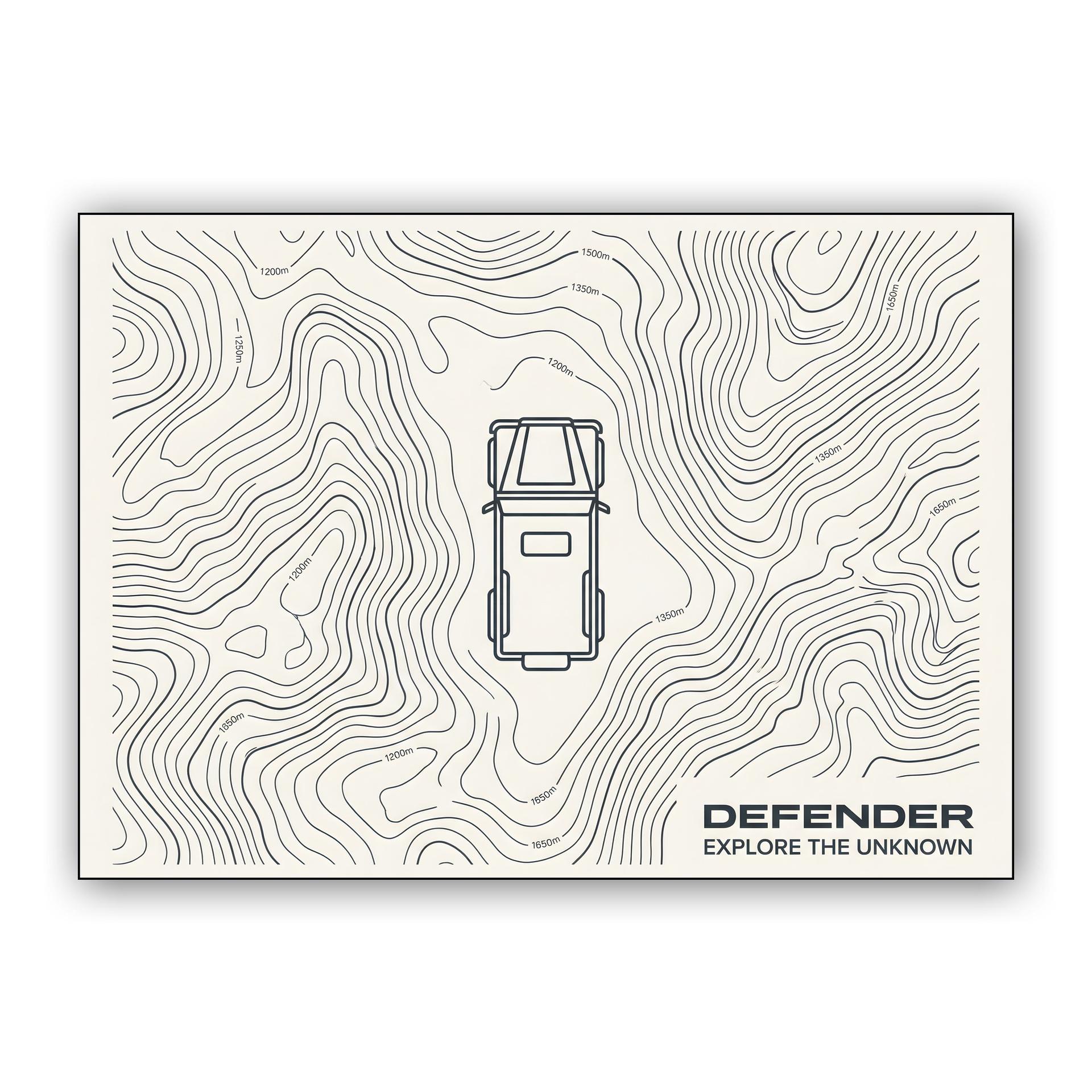 Defender Topographic Adventure Line Art