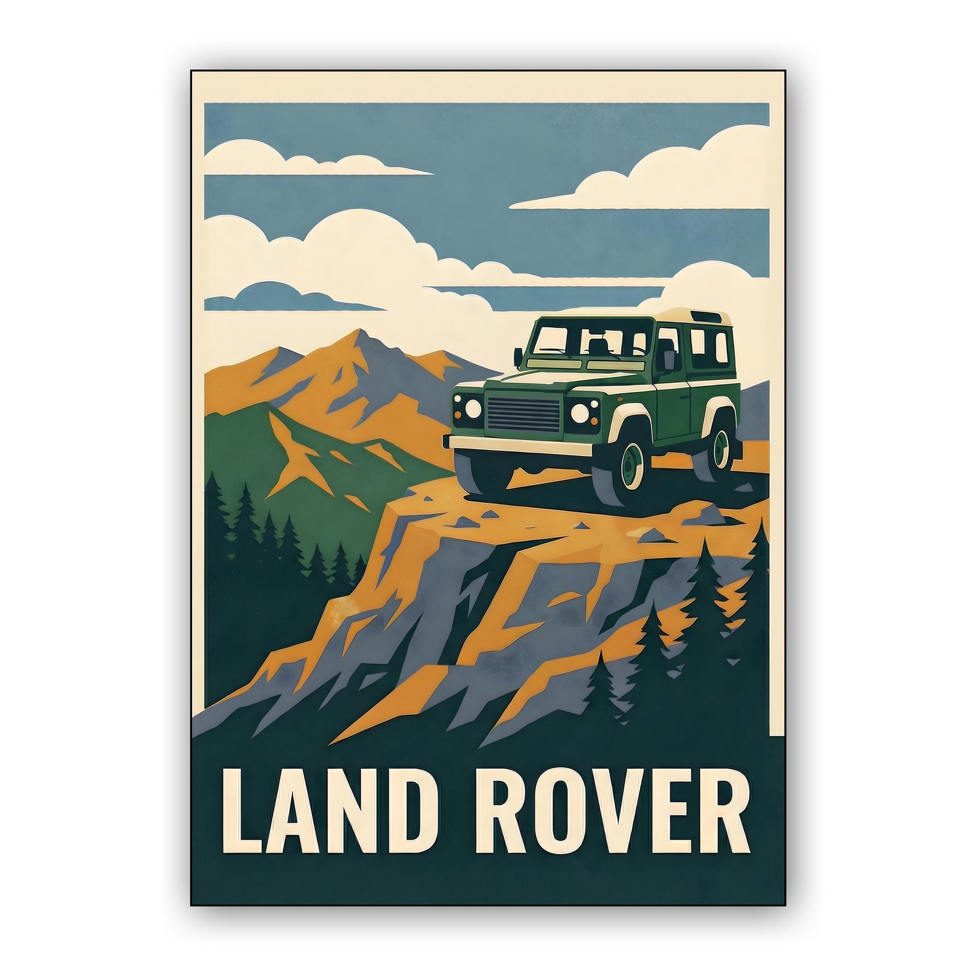 Defender 90 Mountain Summit Travel Poster