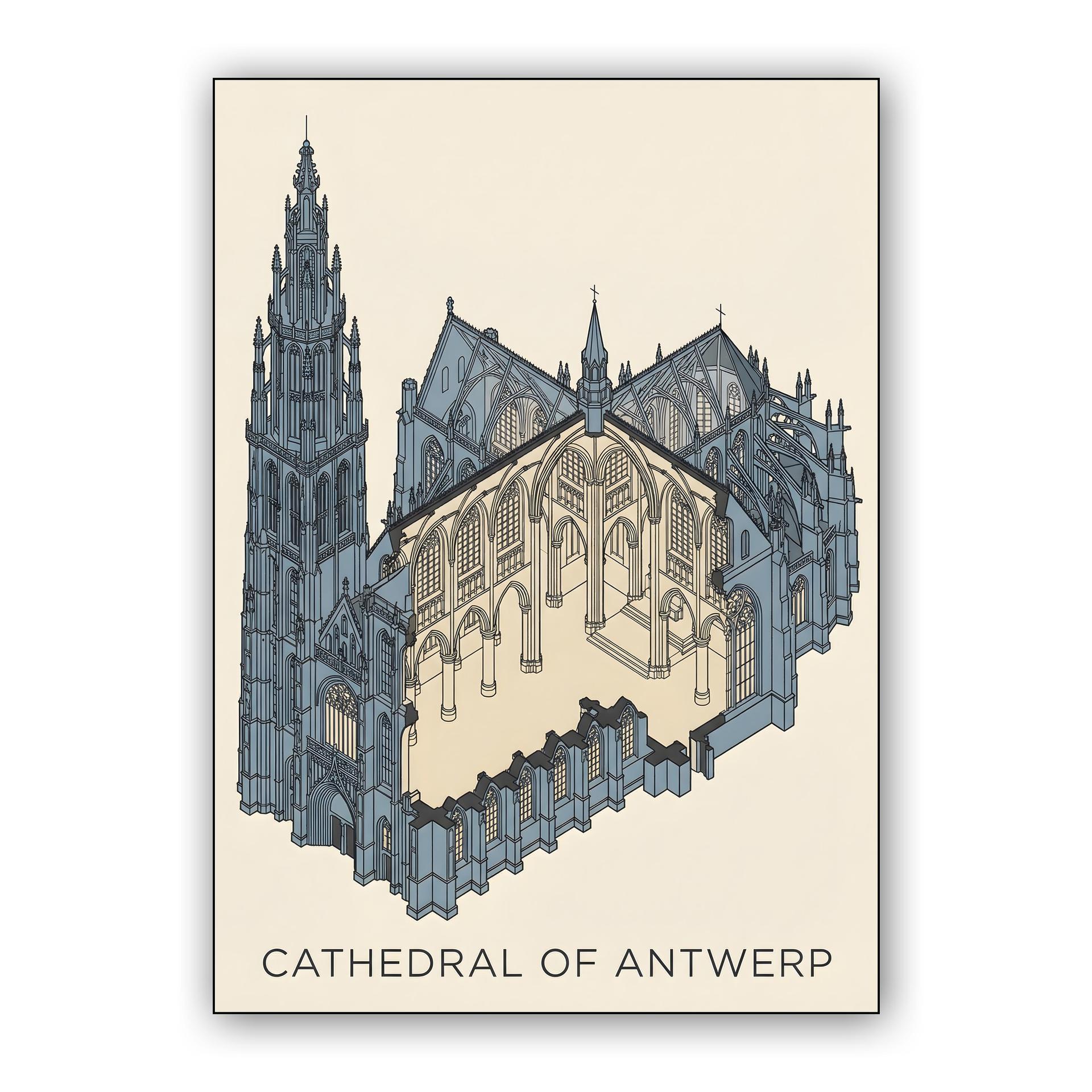 Antwerp Cathedral Isometric Cutaway
