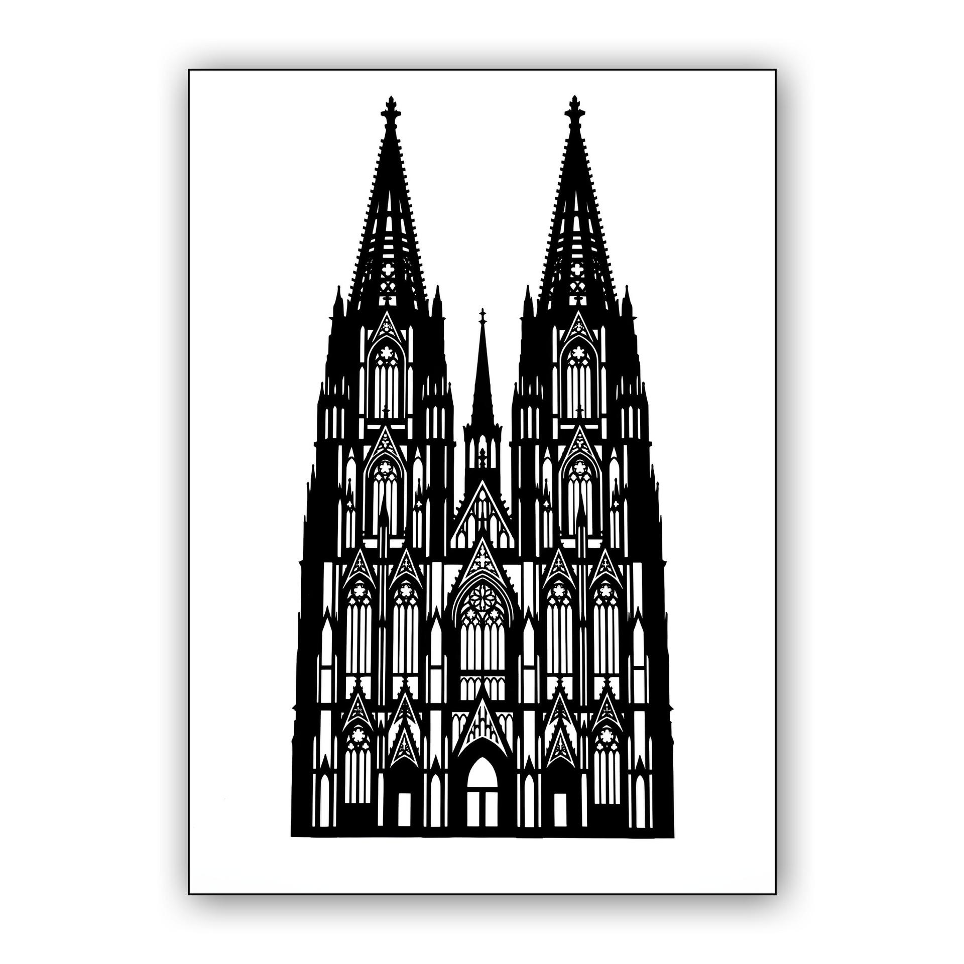 Cologne Cathedral Gothic Silhouette