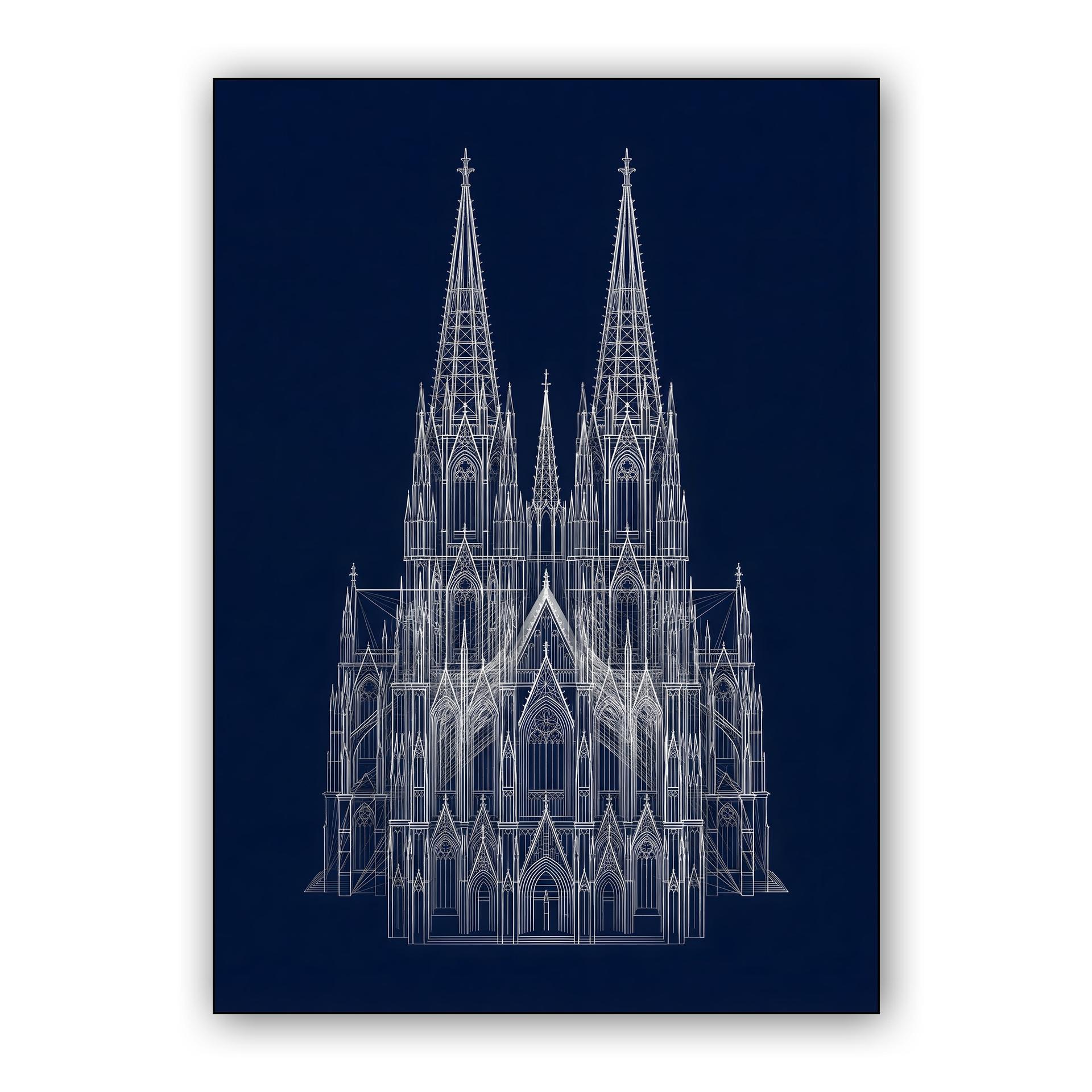 Cologne Cathedral Architectural Wireframe