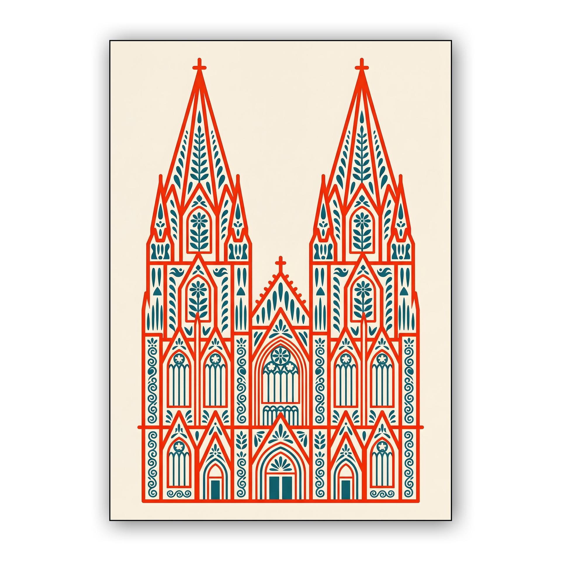 Cologne Cathedral Botanical Folk Art