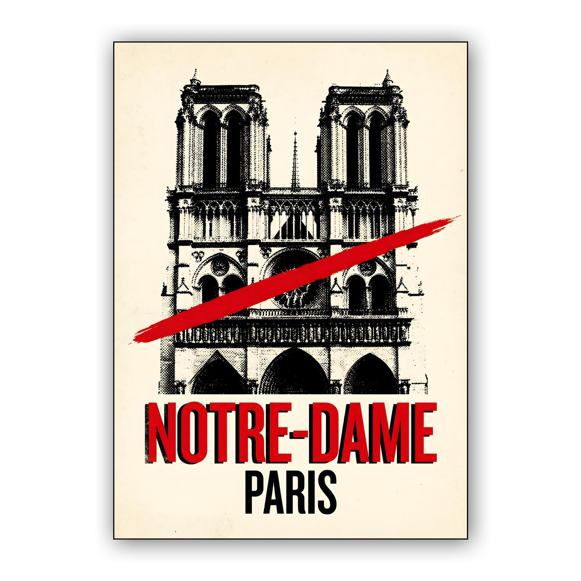 Notre-Dame Paris Punk Graphic Poster