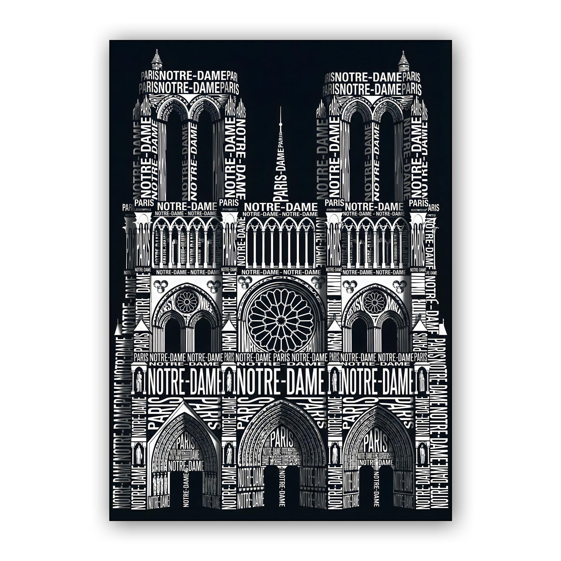Notre-Dame Paris Typographic Architecture