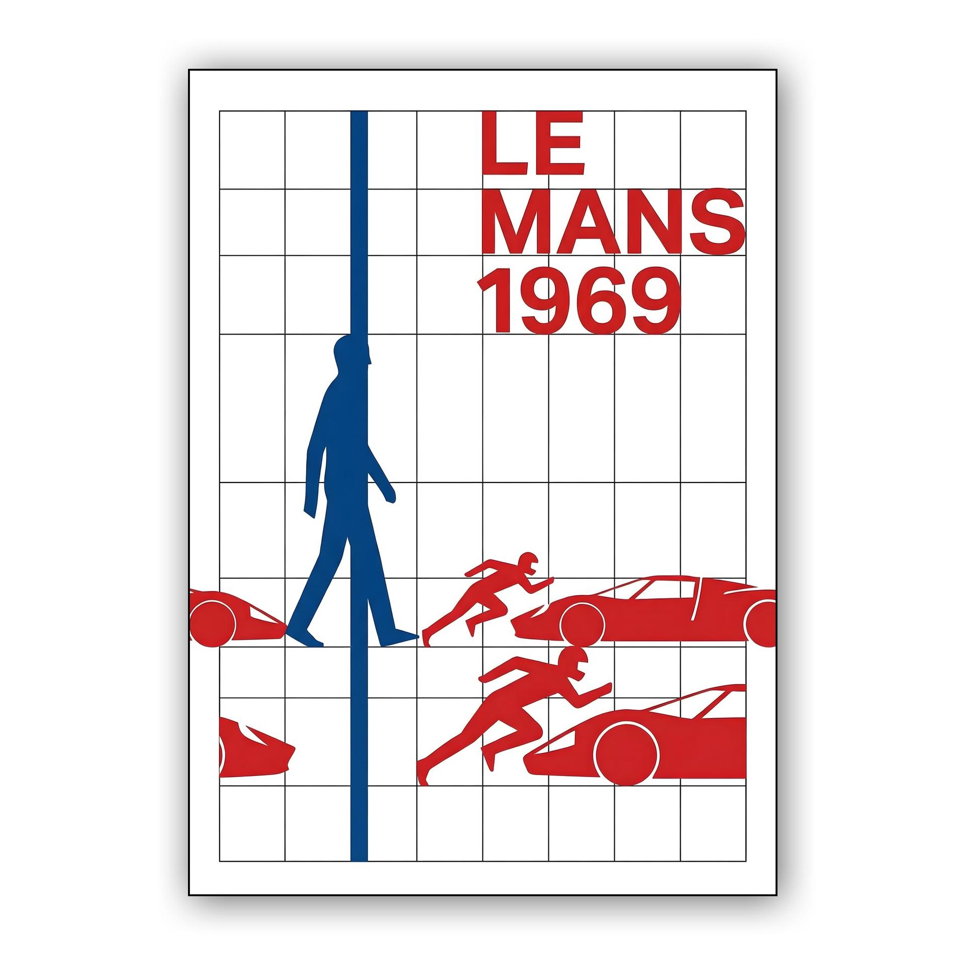 Le Mans 1969 Minimalist Racing Grid Poster