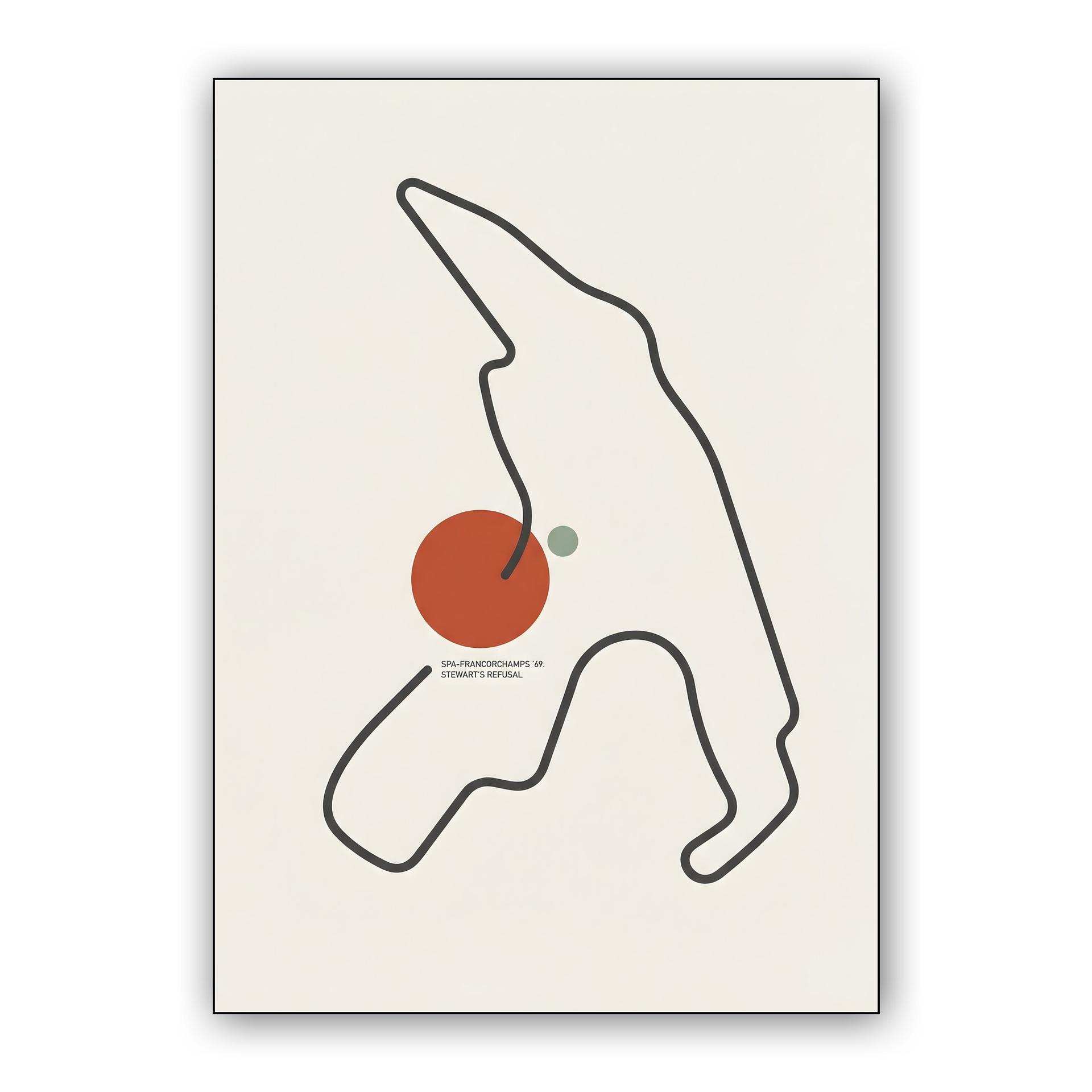 Spa-Francorchamps '69: Stewart's Refusal Minimalist Graphic