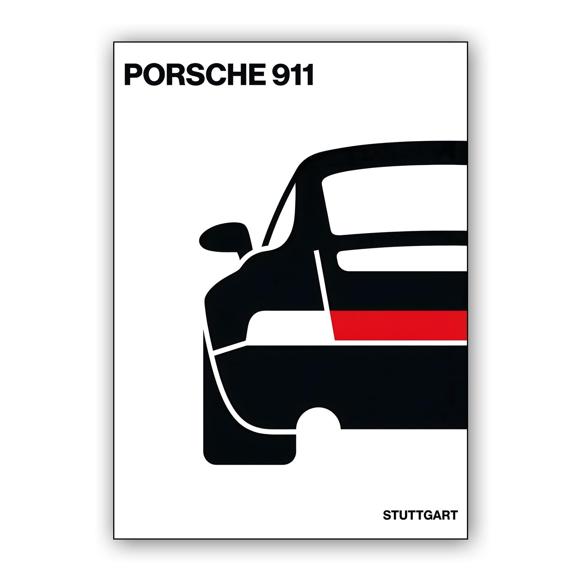 Porsche 911 Minimalist Rear View - Stuttgart Edition