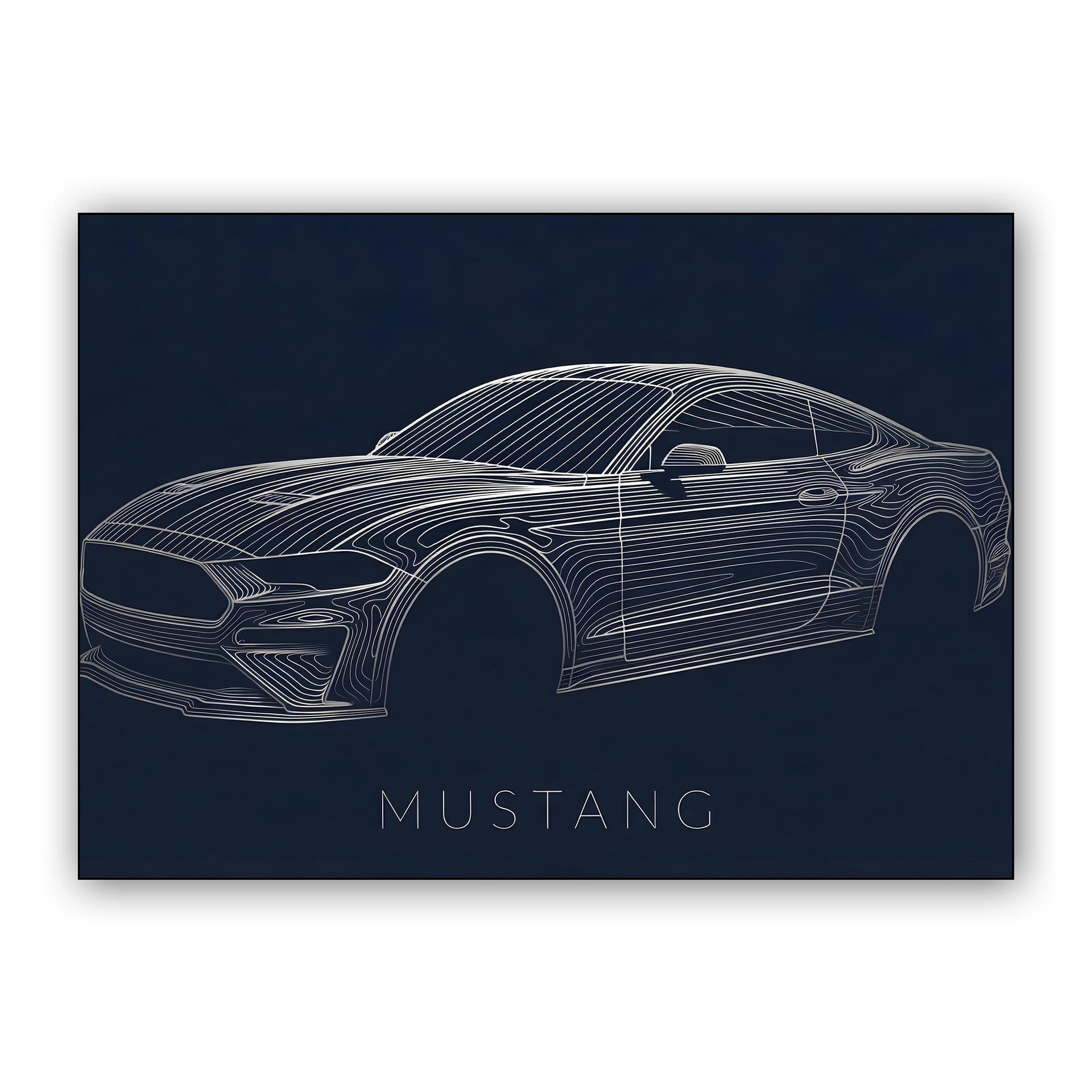 Ford Mustang Topographic Wireframe