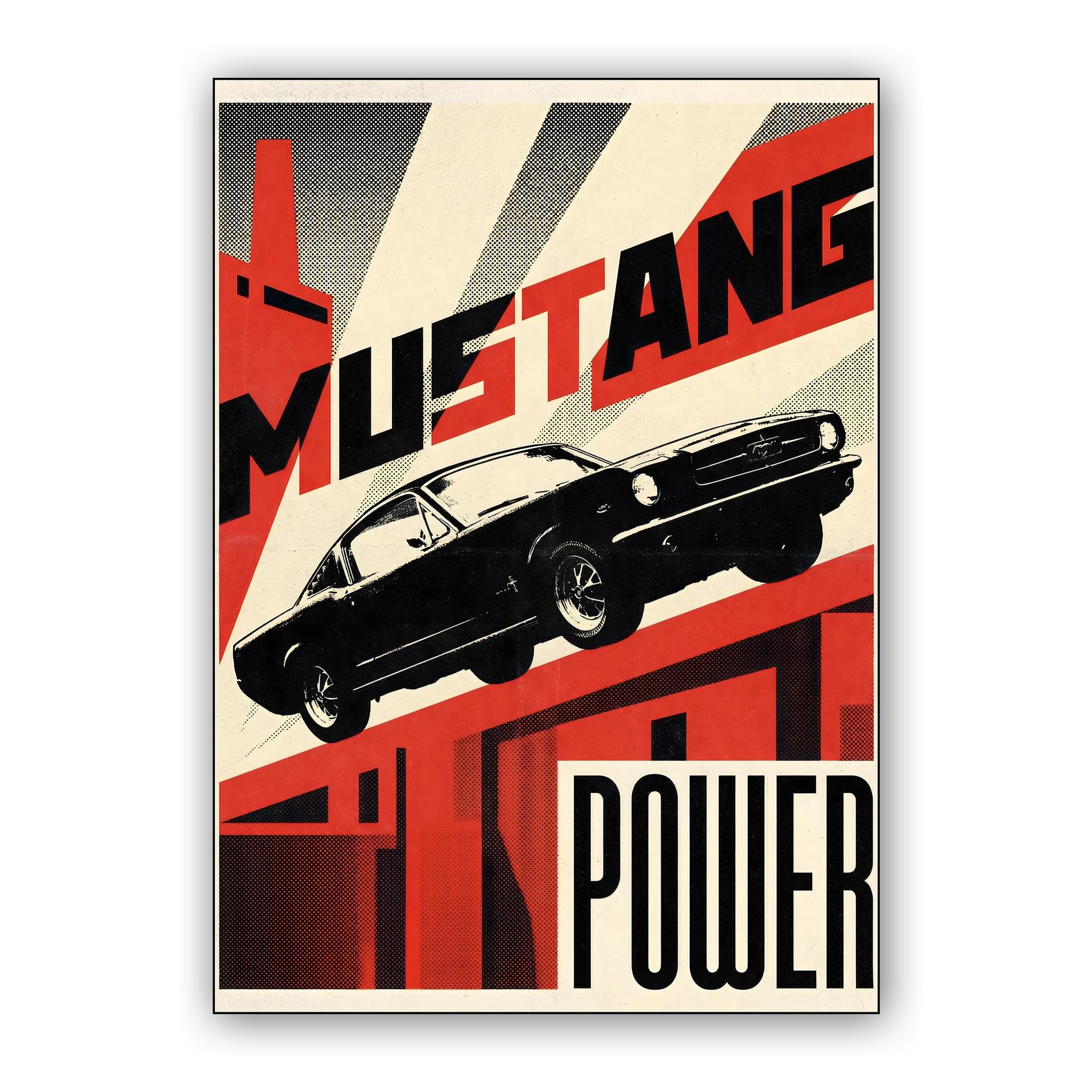 Mustang Power Constructivist Graphic Poster