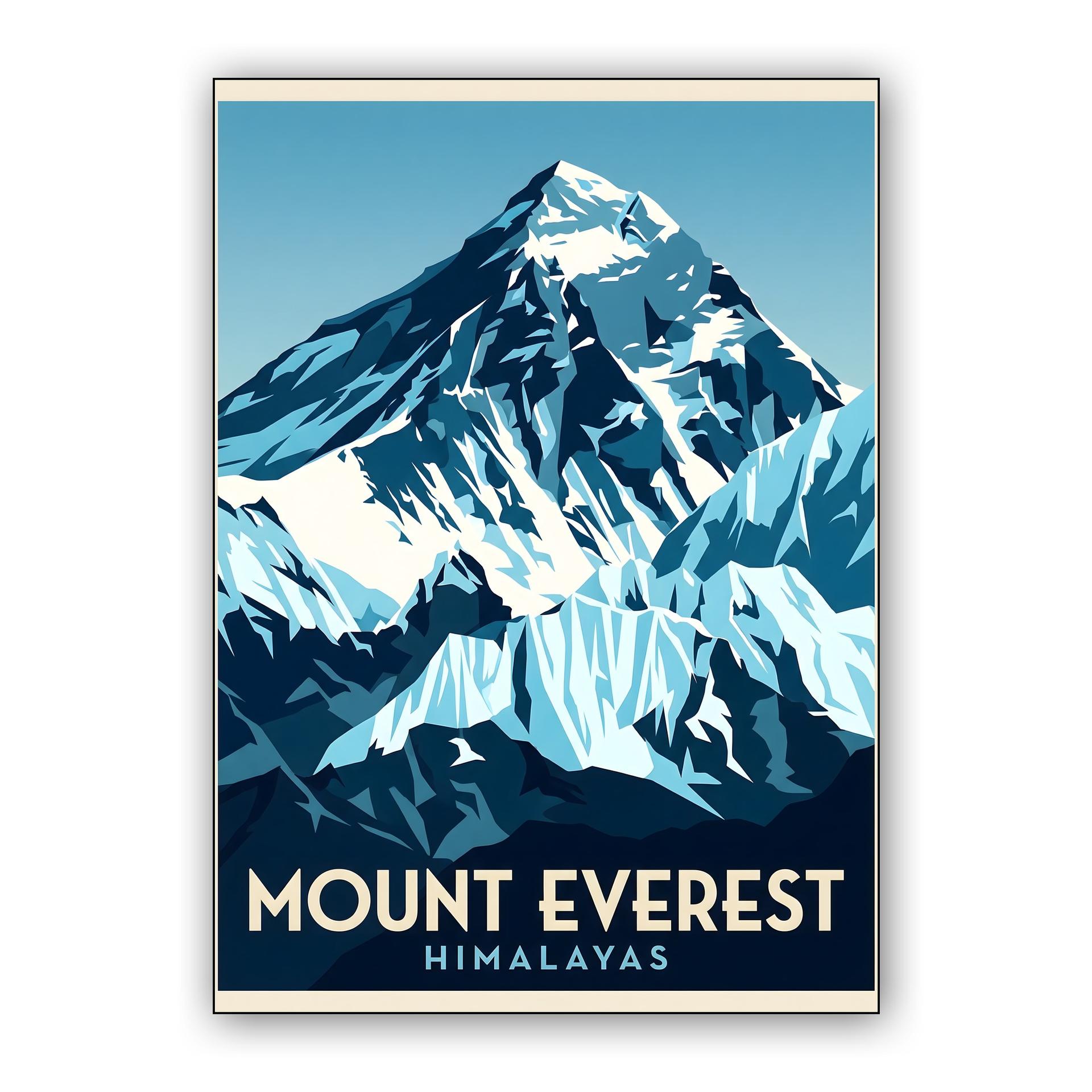 Mount Everest Himalayas Vintage Travel Poster