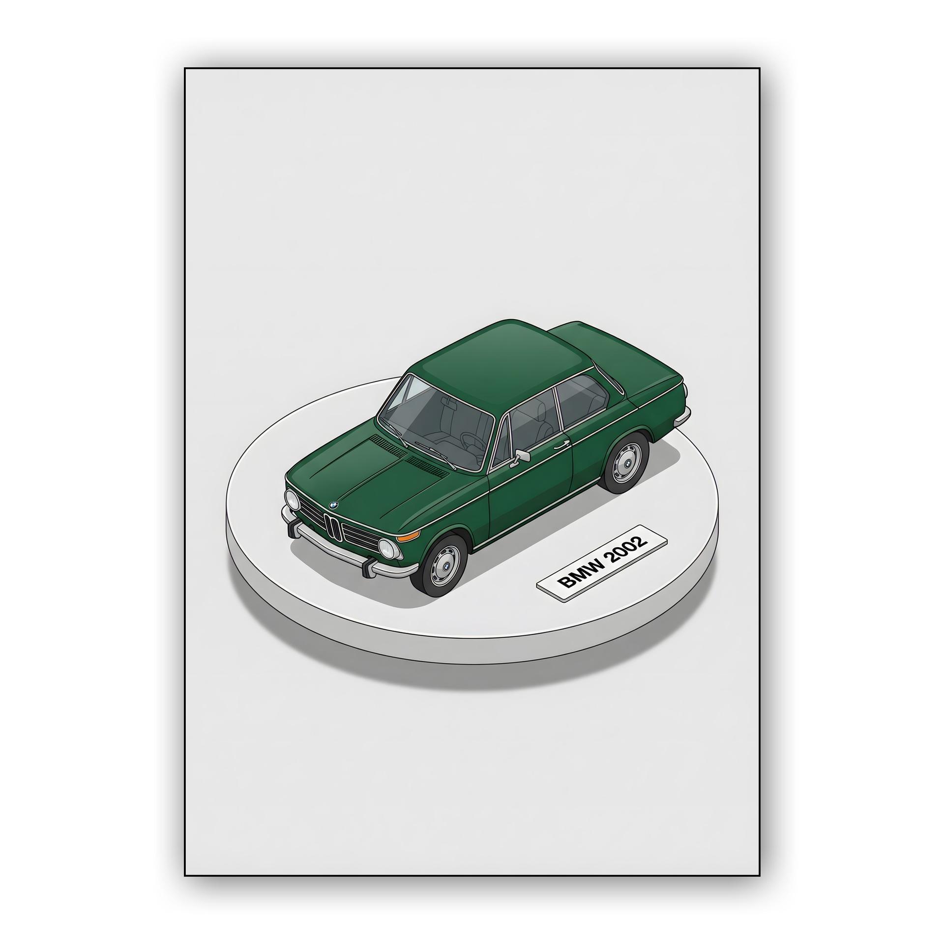BMW 2002 Isometric Miniature Diorama - Green
