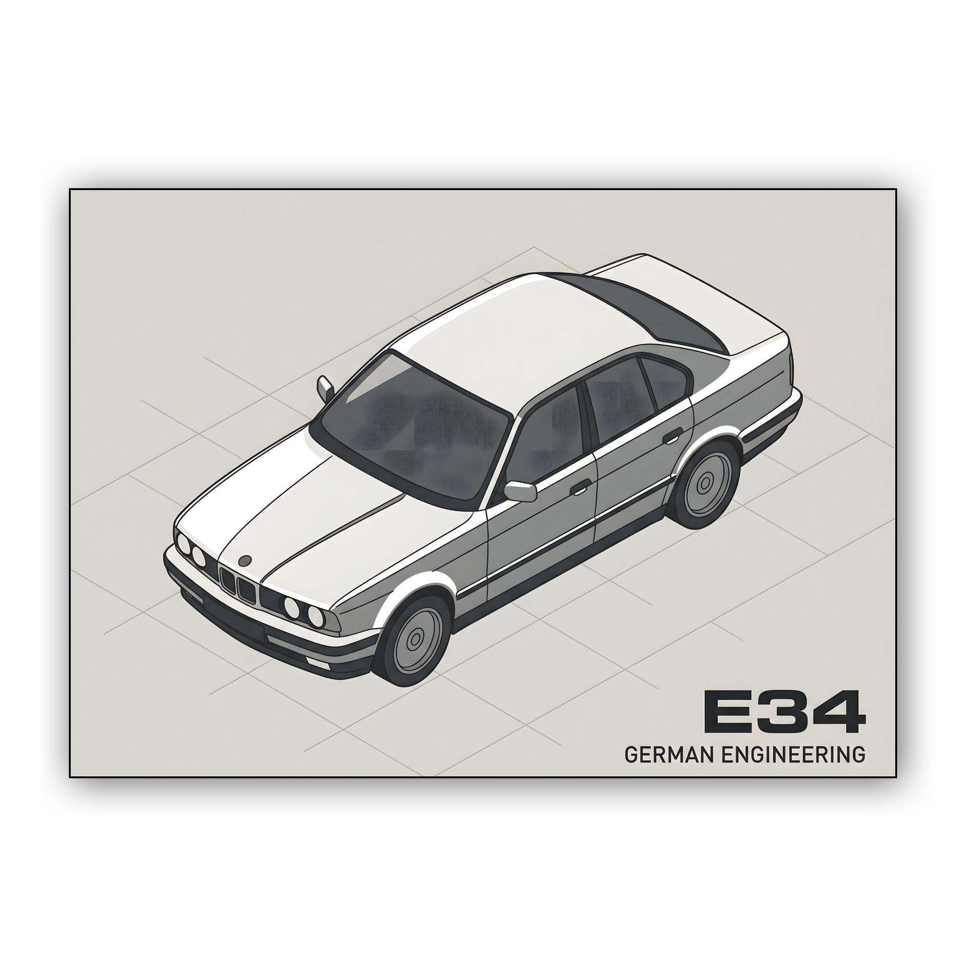 BMW E34 Isometric German Engineering
