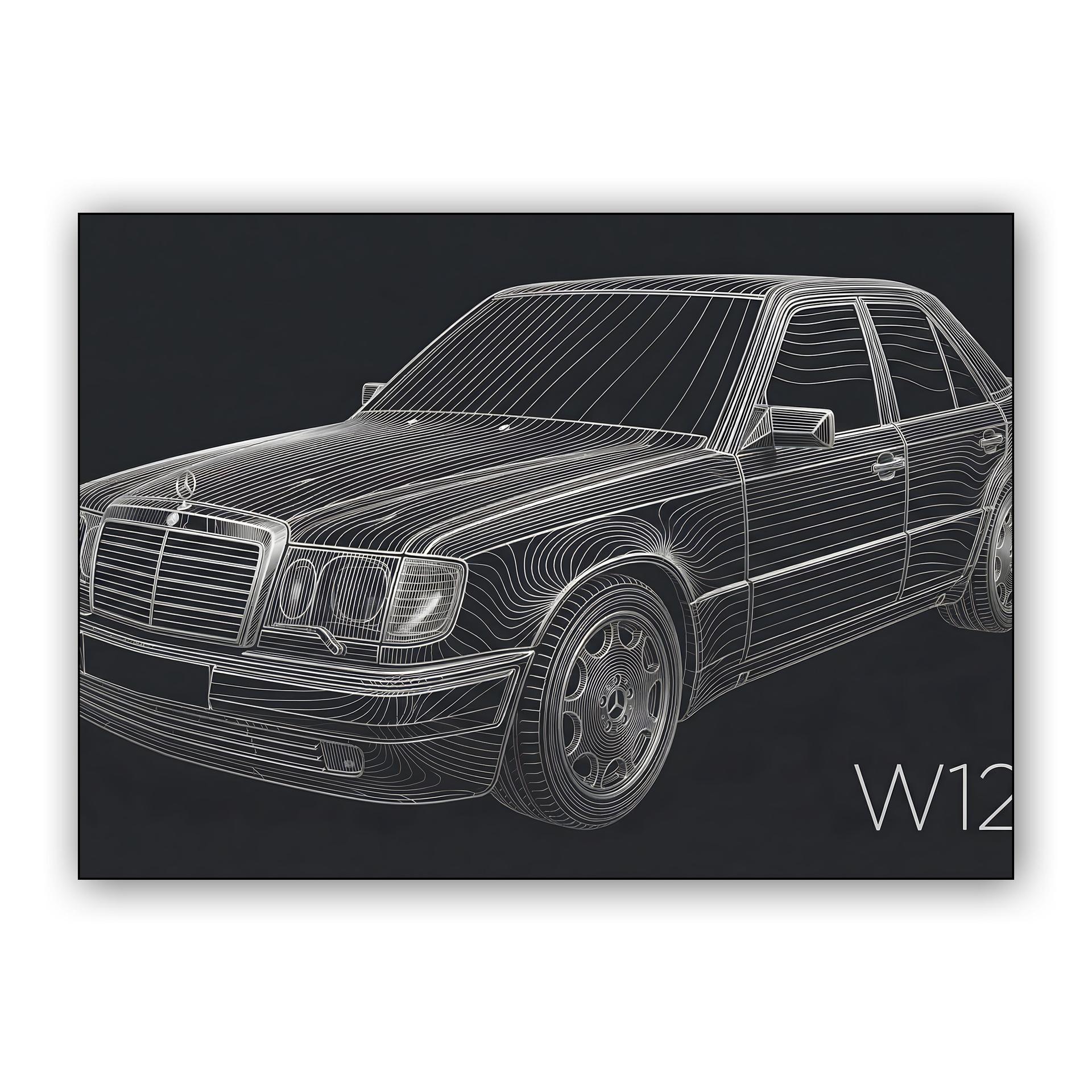 Mercedes-Benz W124 Technical Wireframe